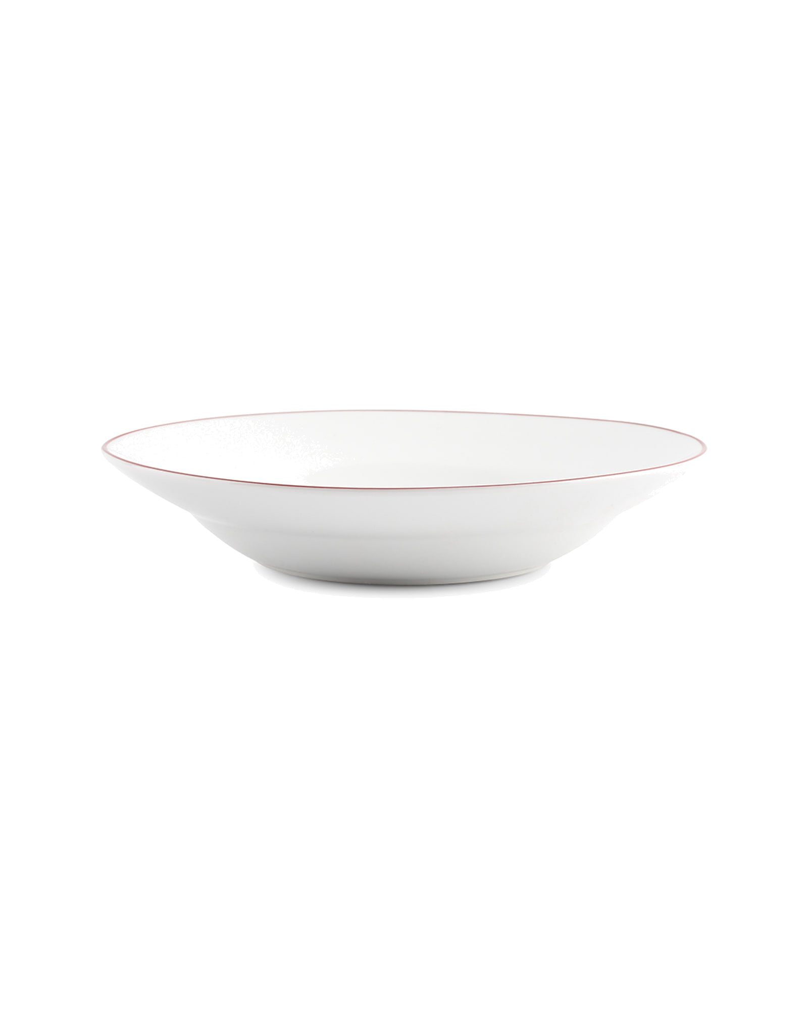 Basic White Suppenteller aus Porzellan, burgunderroter Rand, Ø 23 cm, H 4 cm, Ansicht 2