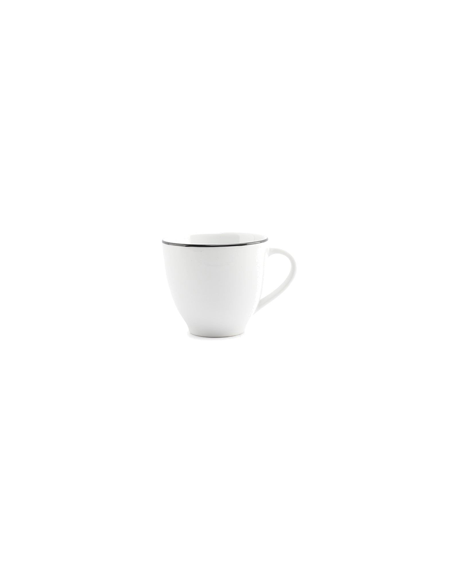 Basic White Tasse aus Porzellan, schwarzer Rand, 200 ml, Ansicht 1