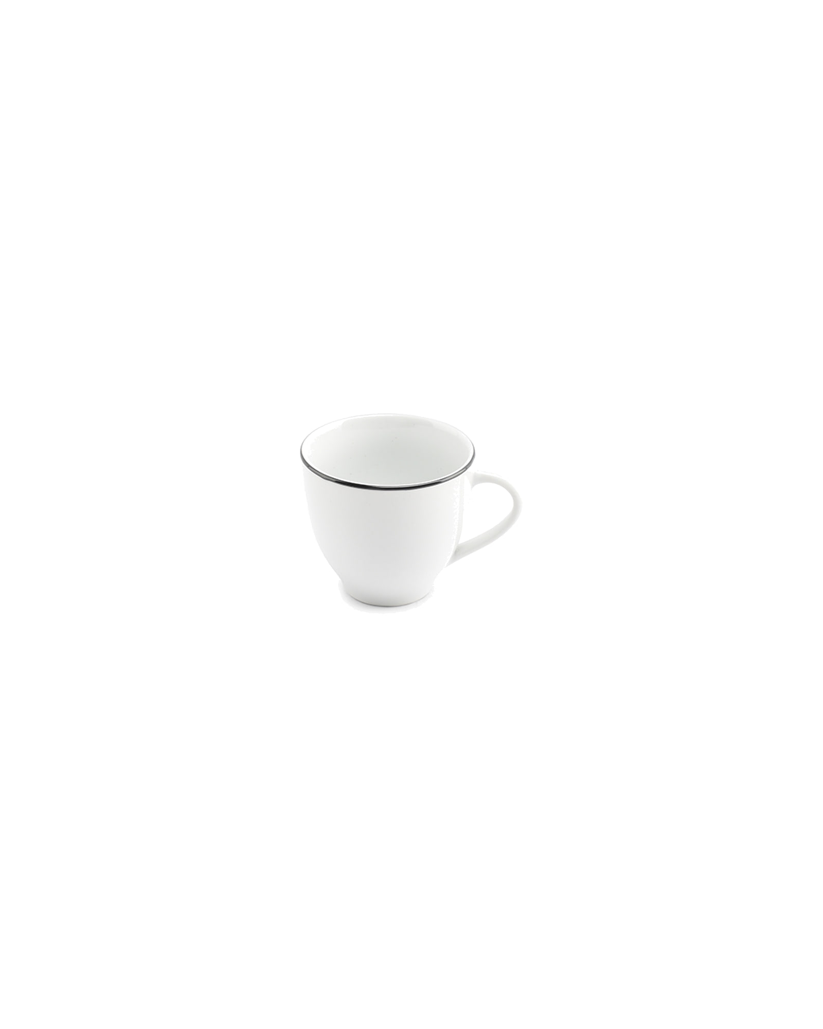 Basic White Tasse aus Porzellan, schwarzer Rand, 200 ml, Ansicht 2