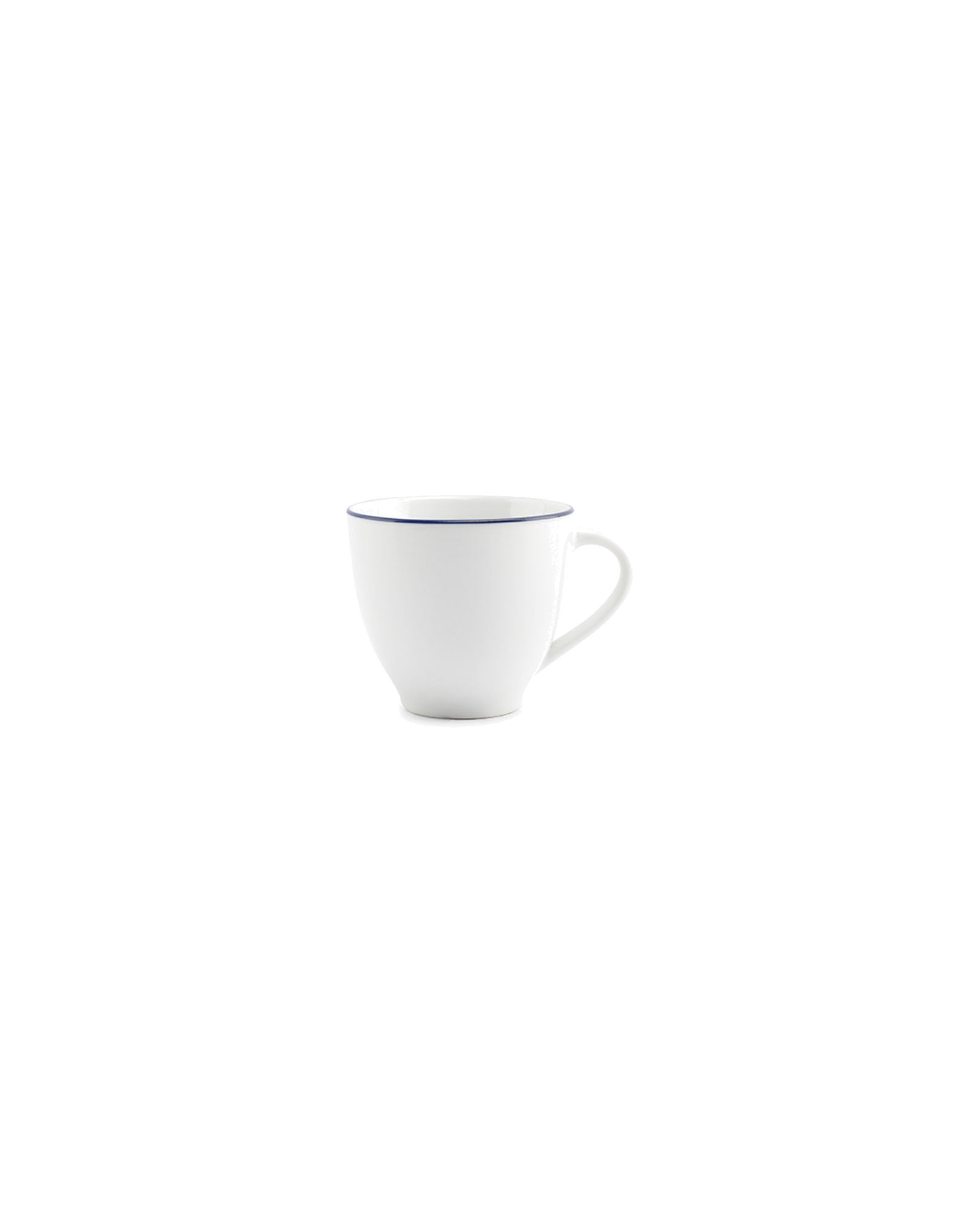 Basic White Tasse aus Porzellan, blauer Rand, 200 ml, Ansicht 1