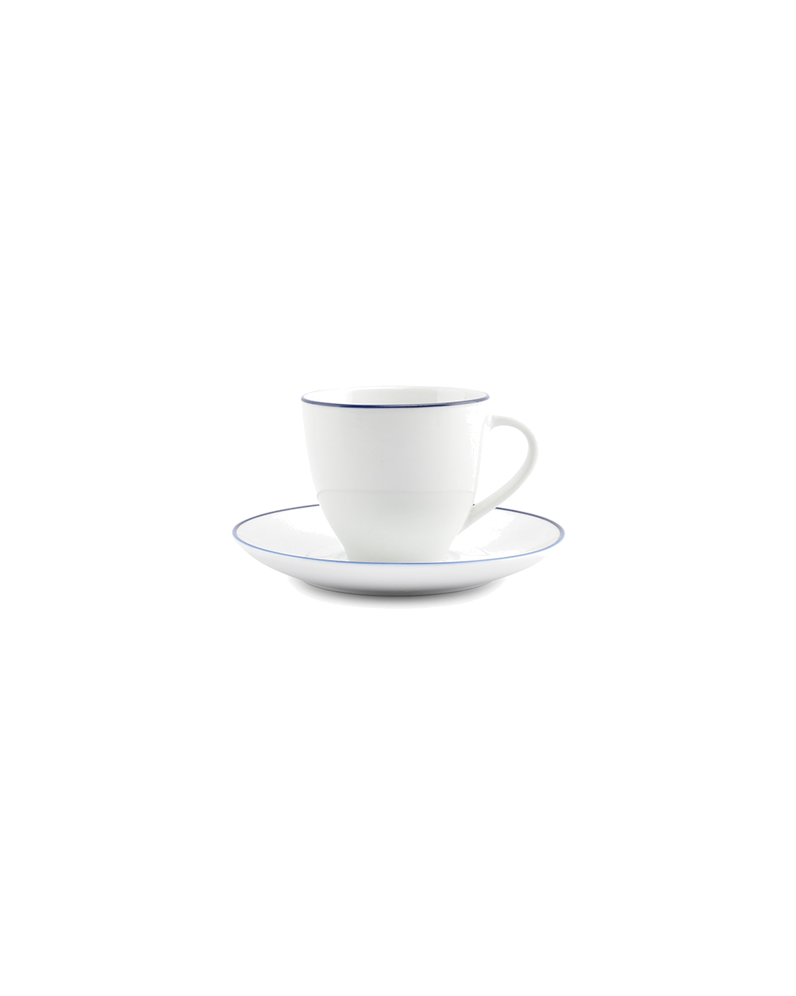 Basic White Tasse aus Porzellan, blauer Rand, 200 ml, Ansicht 3