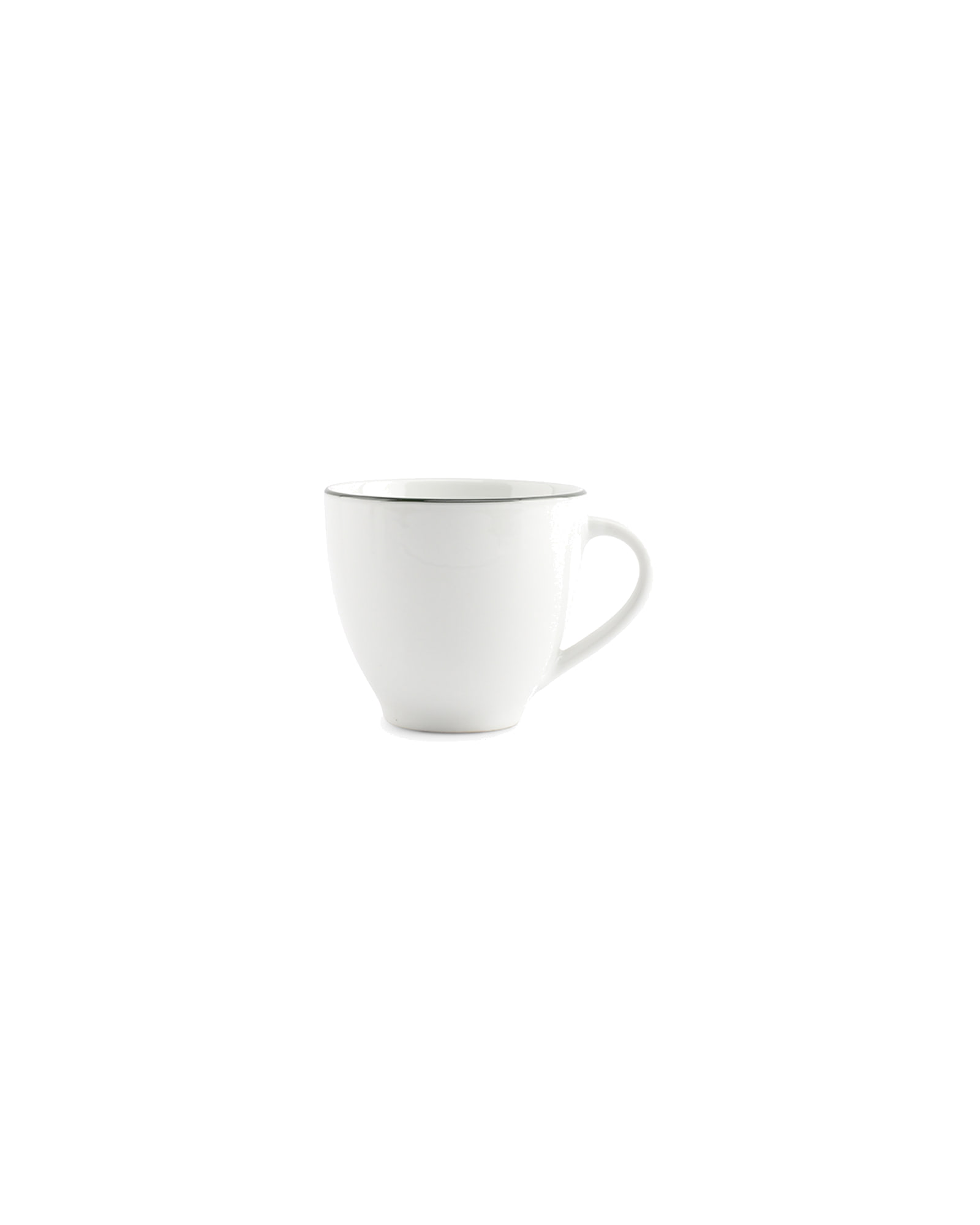Basic White Tasse aus Porzellan, grüner Rand, 200 ml, Ansicht 1
