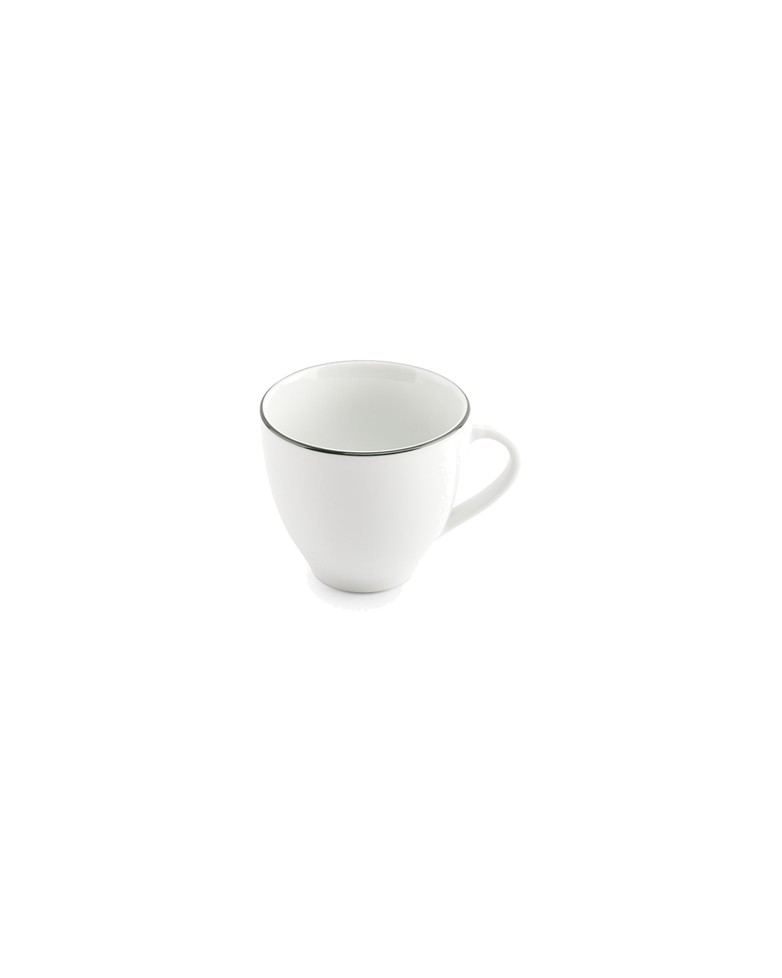 Basic White Tasse aus Porzellan, grüner Rand, 200 ml, Ansicht 2