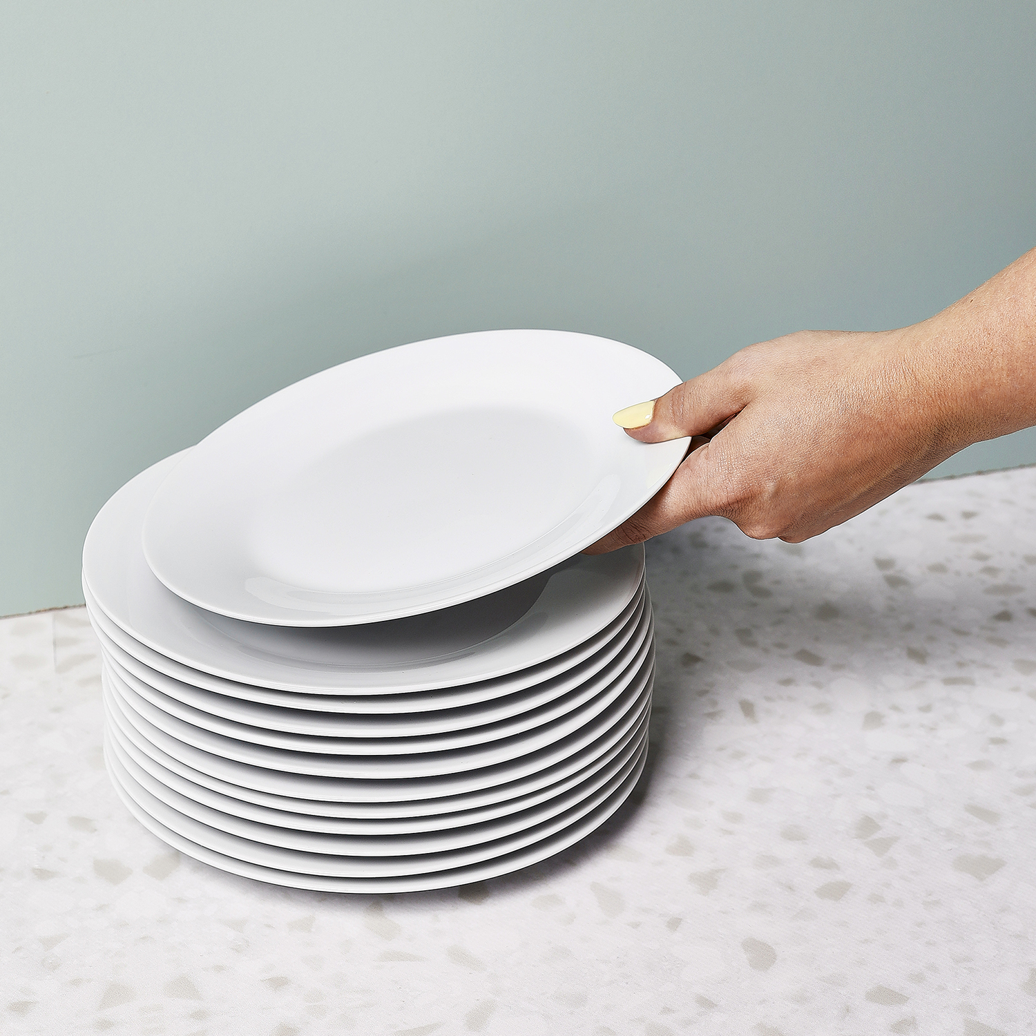 Basic White Teller aus Porzellan, Ø 20 cm, Ansicht 3