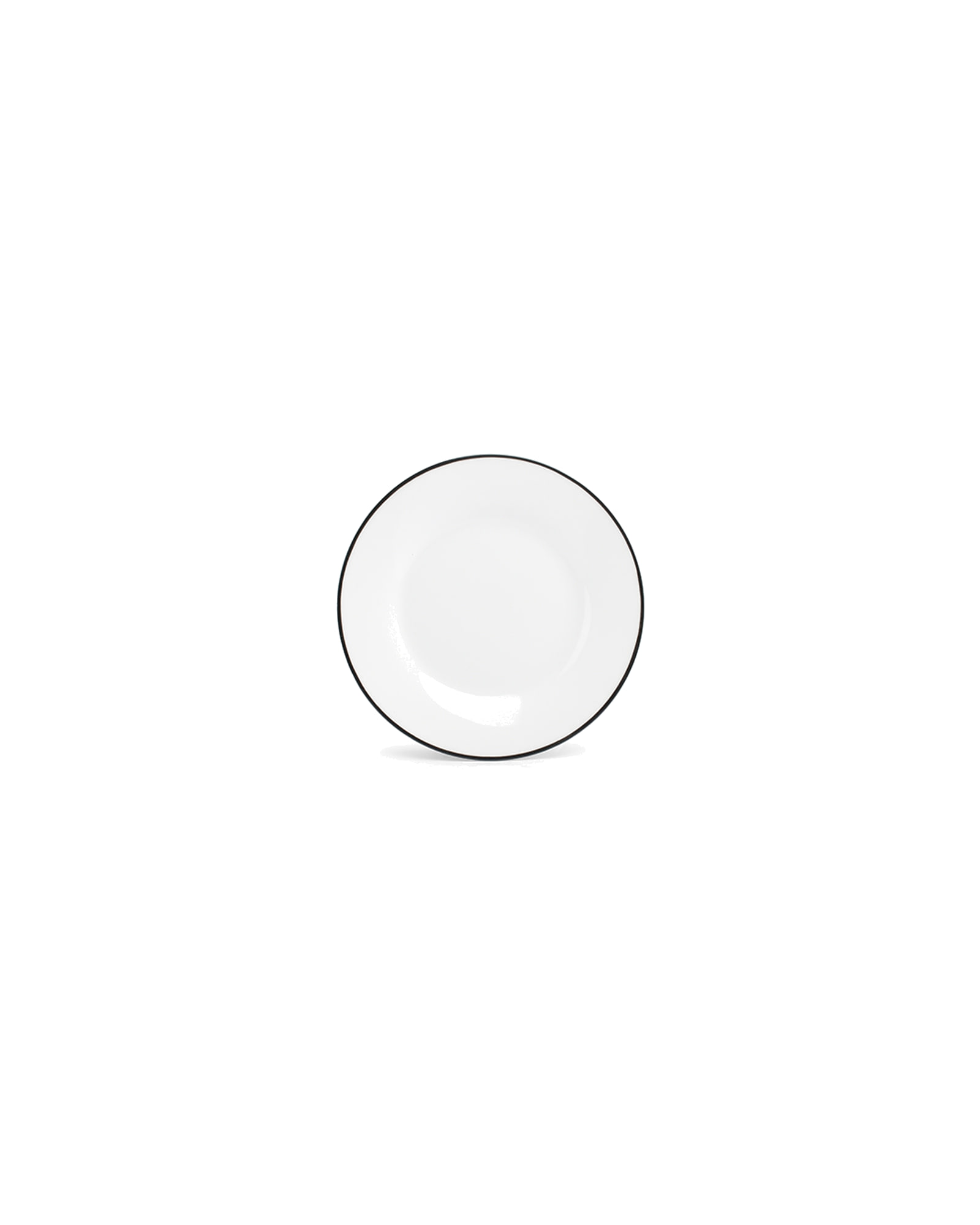 Basic White Teller aus Porzellan, schwarzer Rand, Ø 15 cm, Ansicht 1