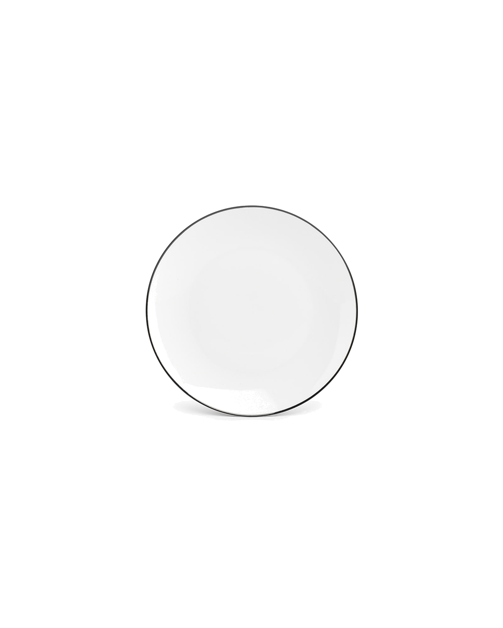 Basic White Teller aus Porzellan, Coupe schwarzer Rand, Ø 20,5 cm, Ansicht 1
