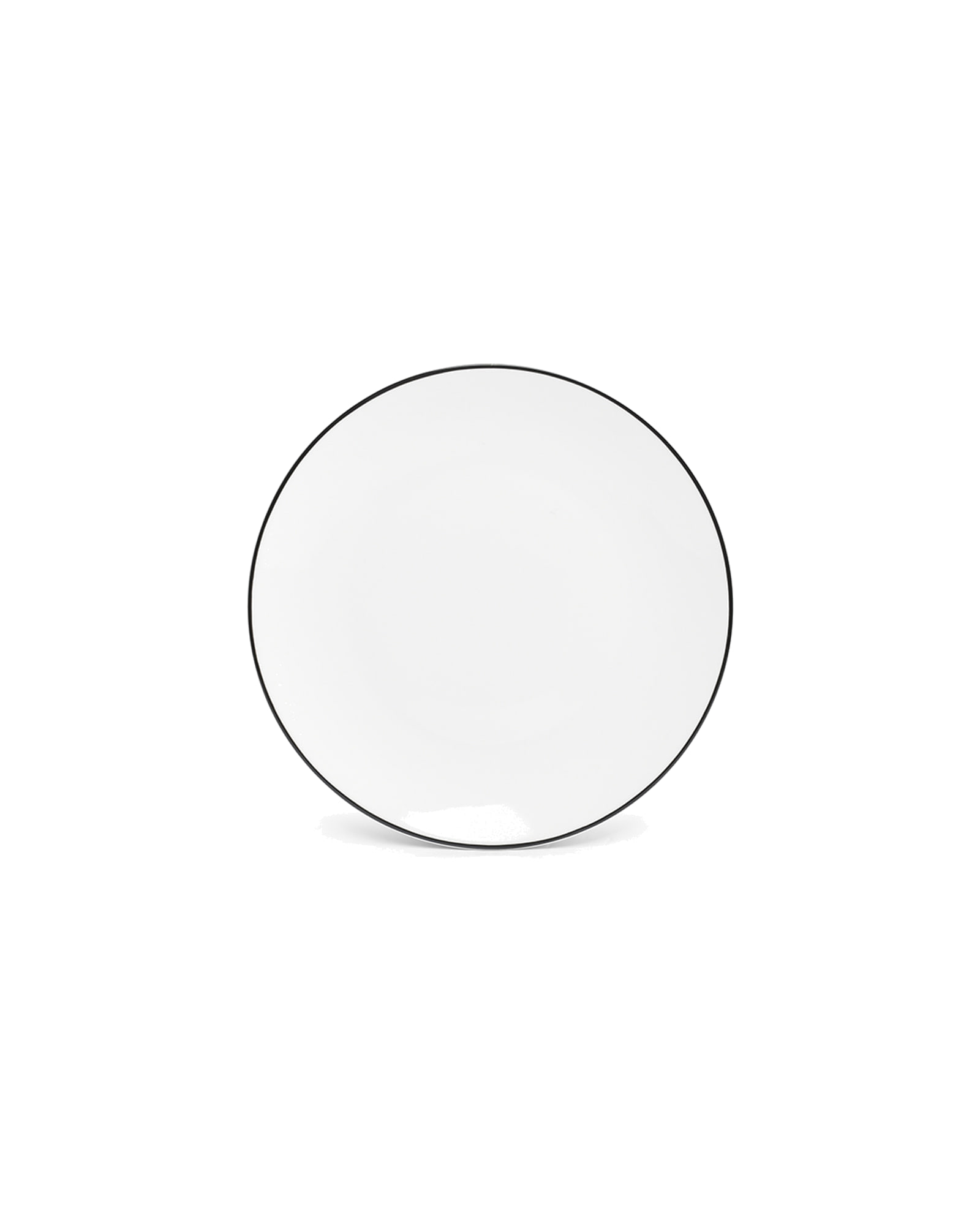Basic White Teller aus Porzellan, Coupe schwarzer Rand, Ø 24 cm, Ansicht 1