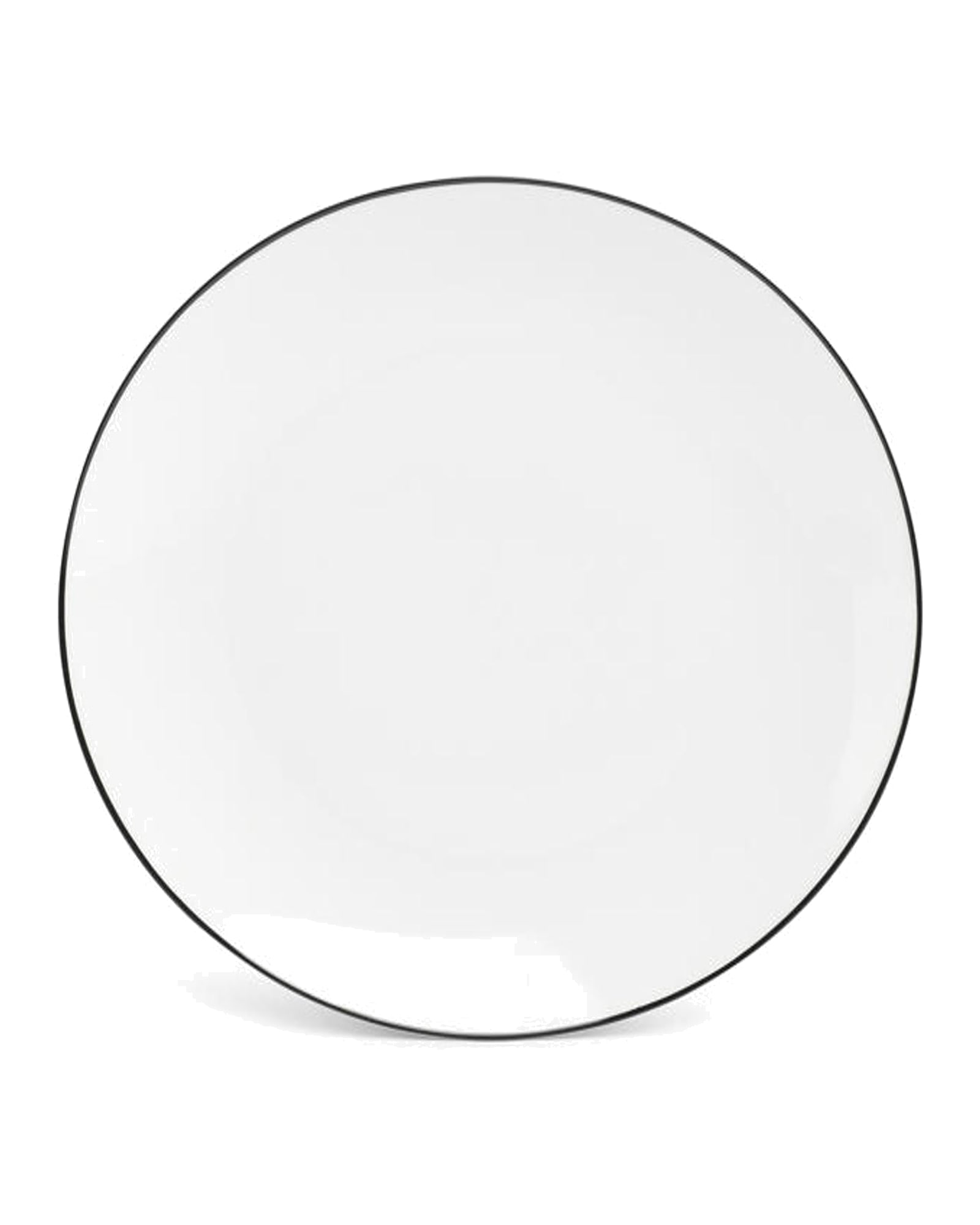 Basic White Teller aus Porzellan, Coupe schwarzer Rand, H 3 cm, Ansicht 1