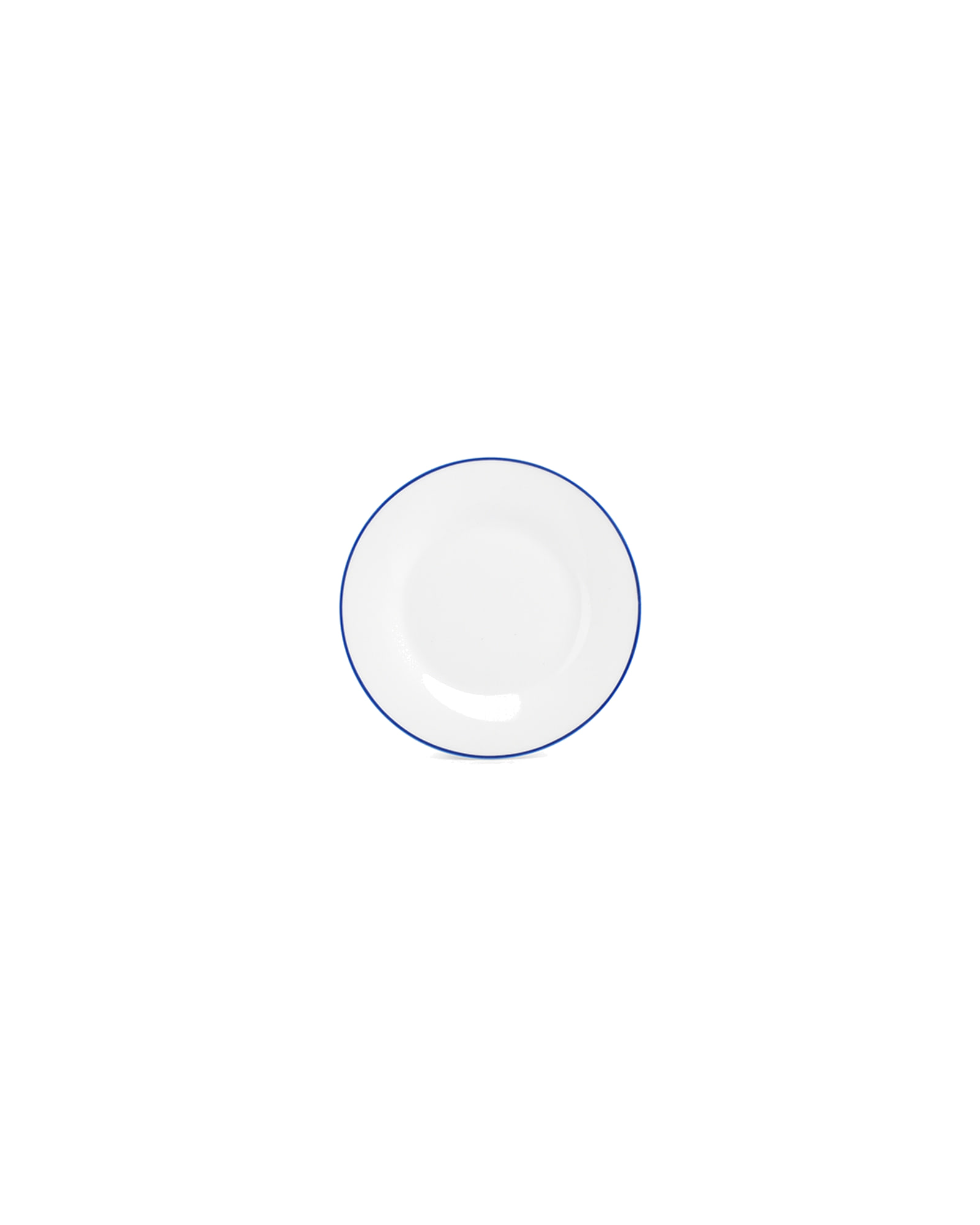 Basic White Teller aus Porzellan, blauer Rand, Ø 15 cm, Ansicht 1