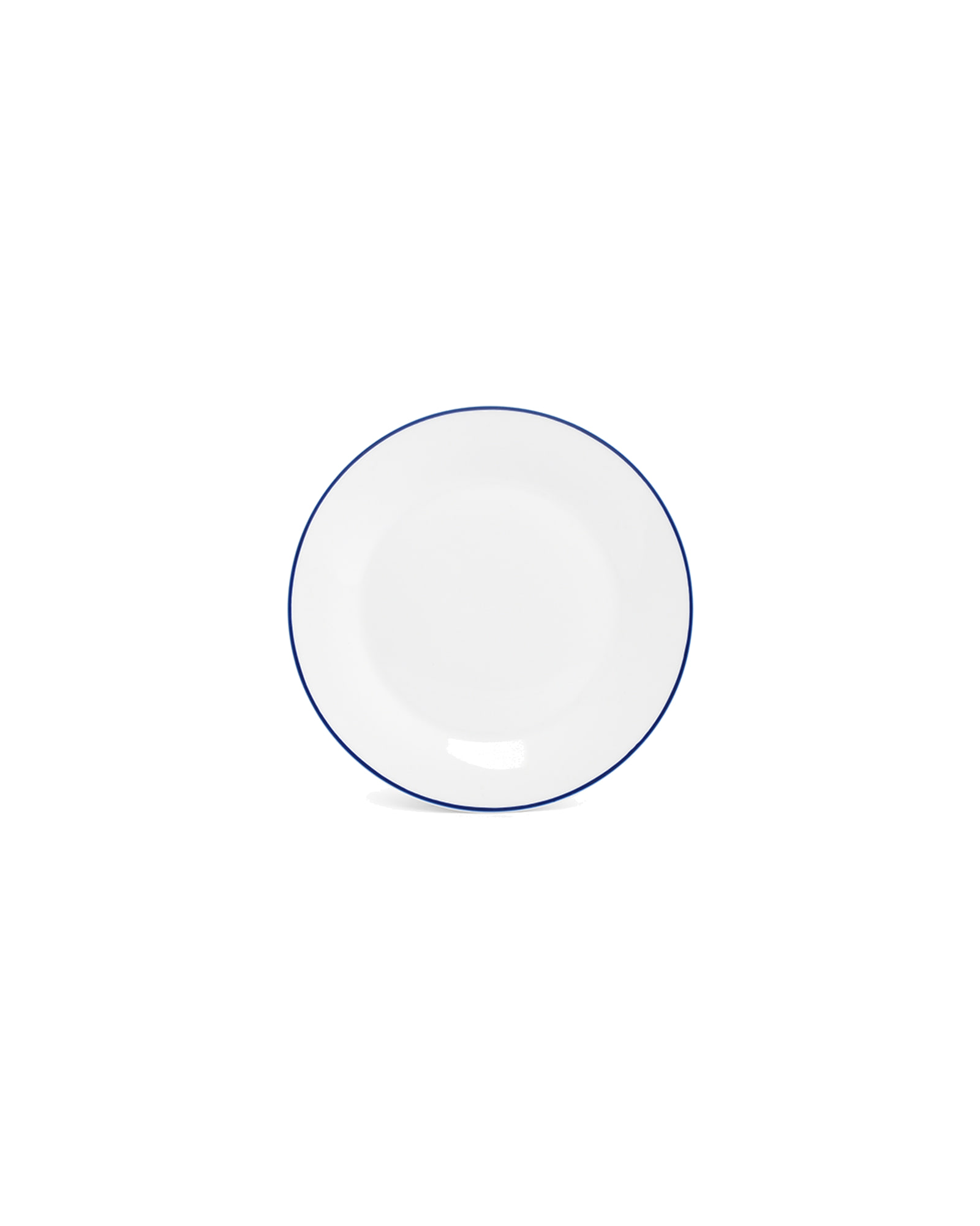 Basic White Teller aus Porzellan, blauer Rand, H 2 cm, Ansicht 1
