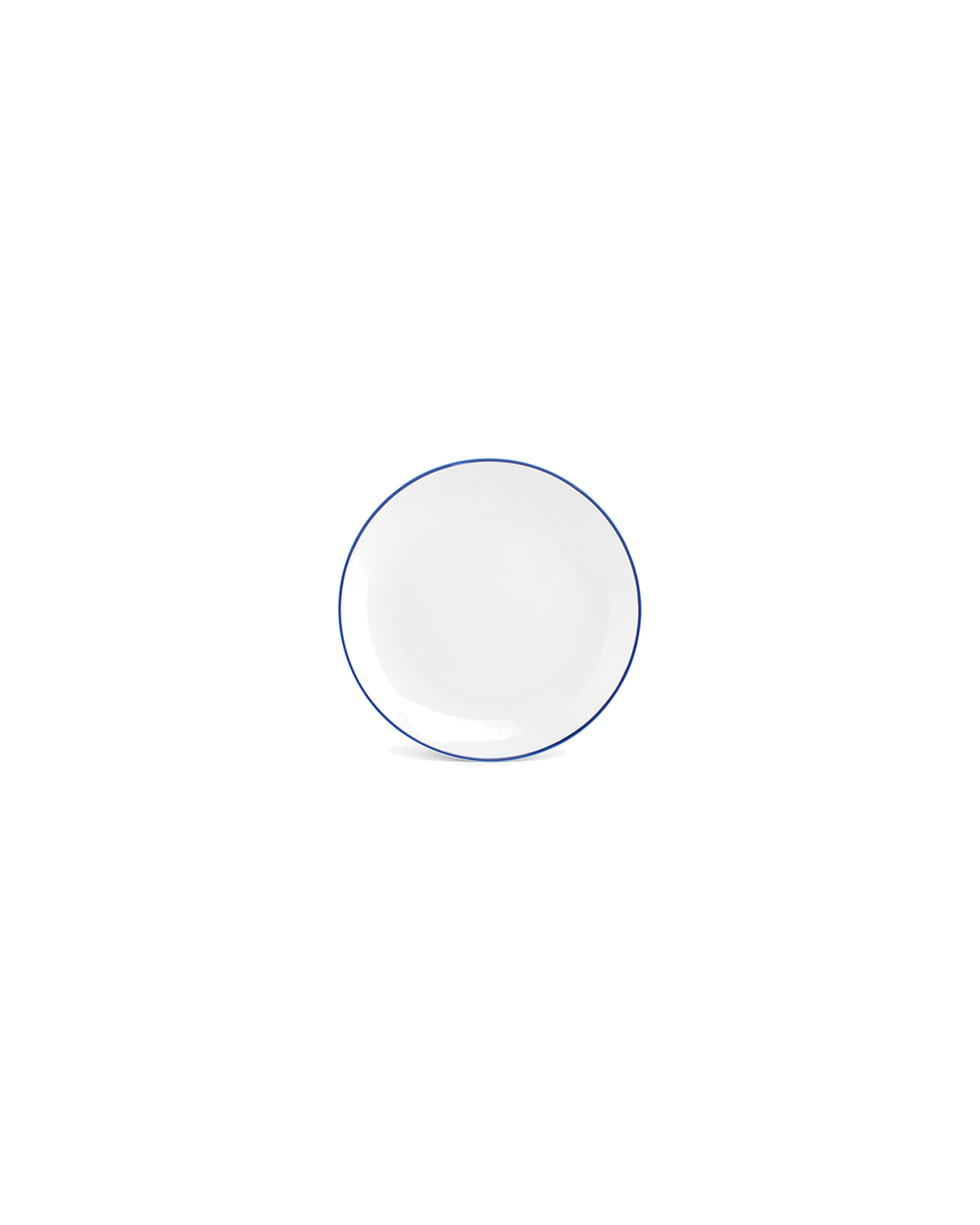 Basic White Teller aus Porzellan, Coupe blauer Rand, Ø 15 cm, Ansicht 1
