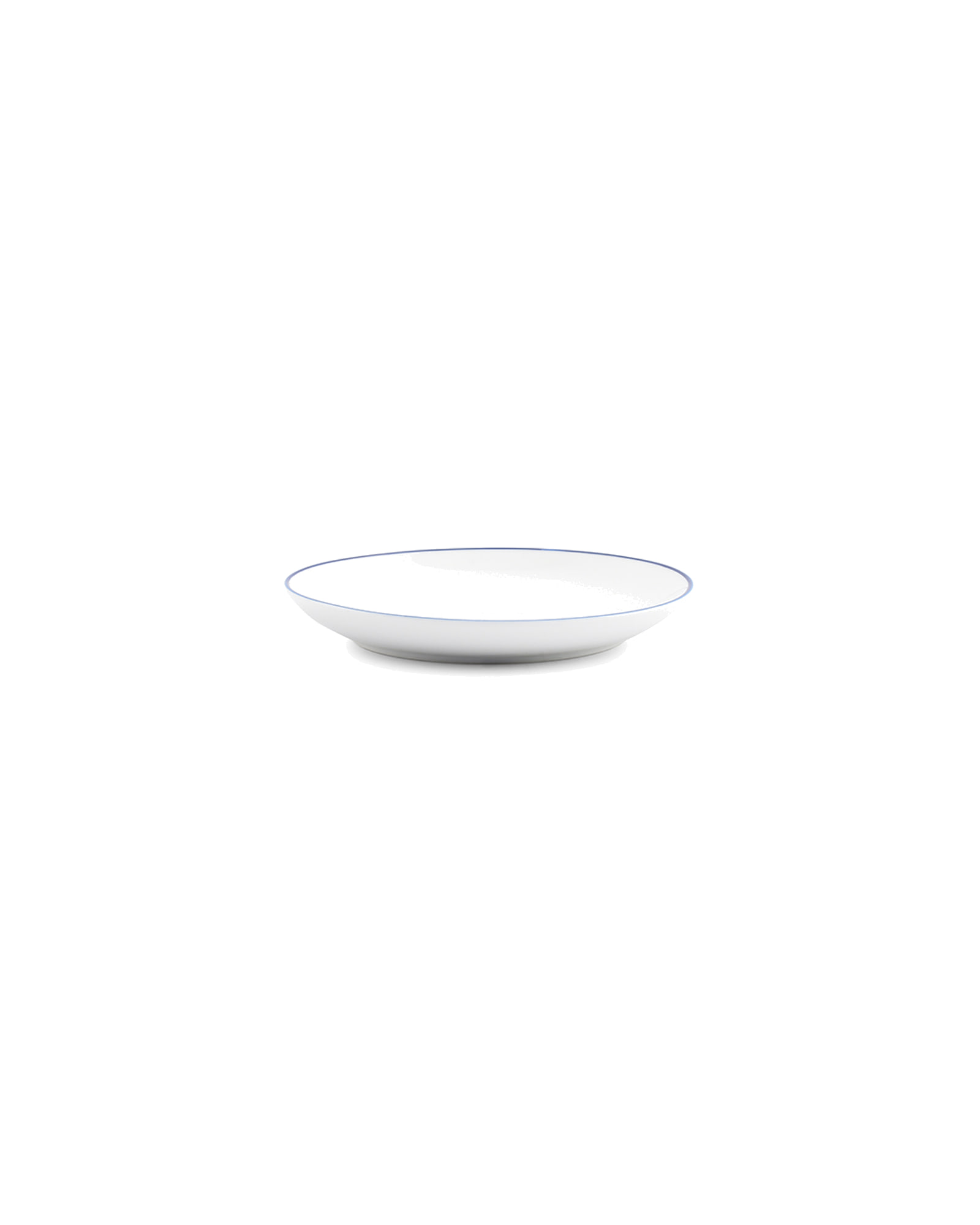 Basic White Teller aus Porzellan, Coupe blauer Rand, Ø 15 cm, Ansicht 2