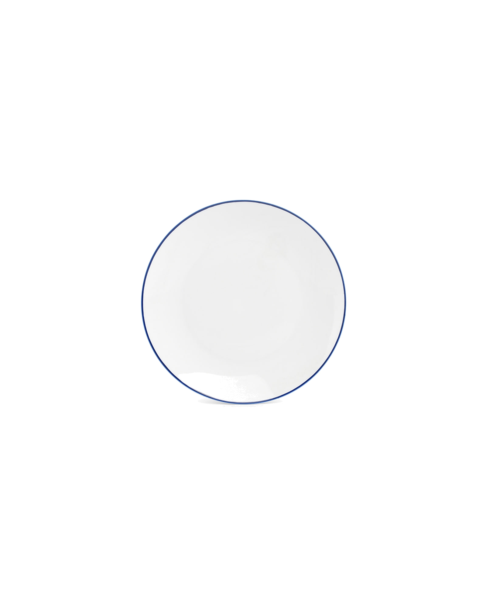 Basic White Teller aus Porzellan, Coupe blauer Rand, Ø 20,5 cm, Ansicht 1