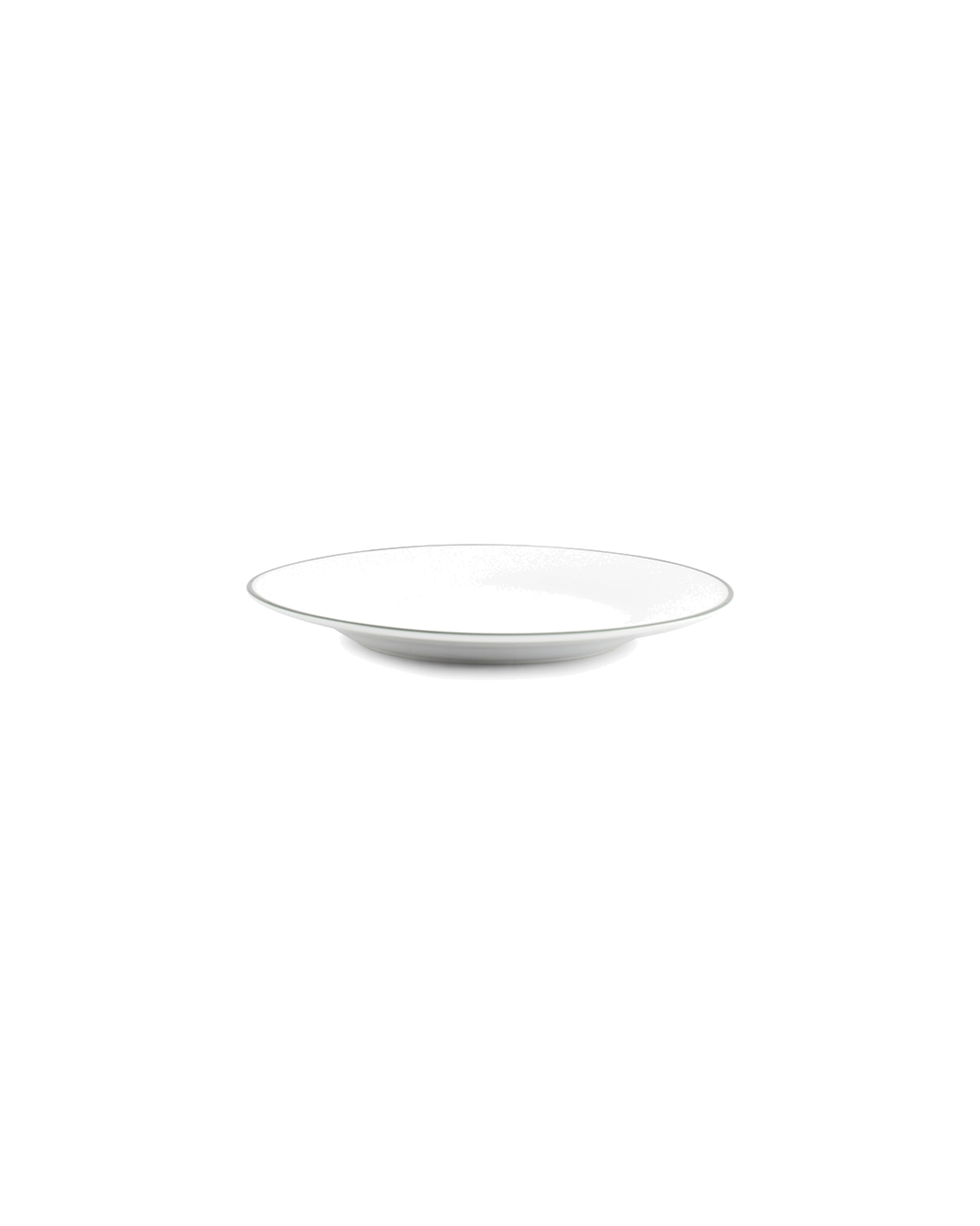 Basic White Teller aus Porzellan, grüner Rand, Ø 15 cm, Ansicht 2
