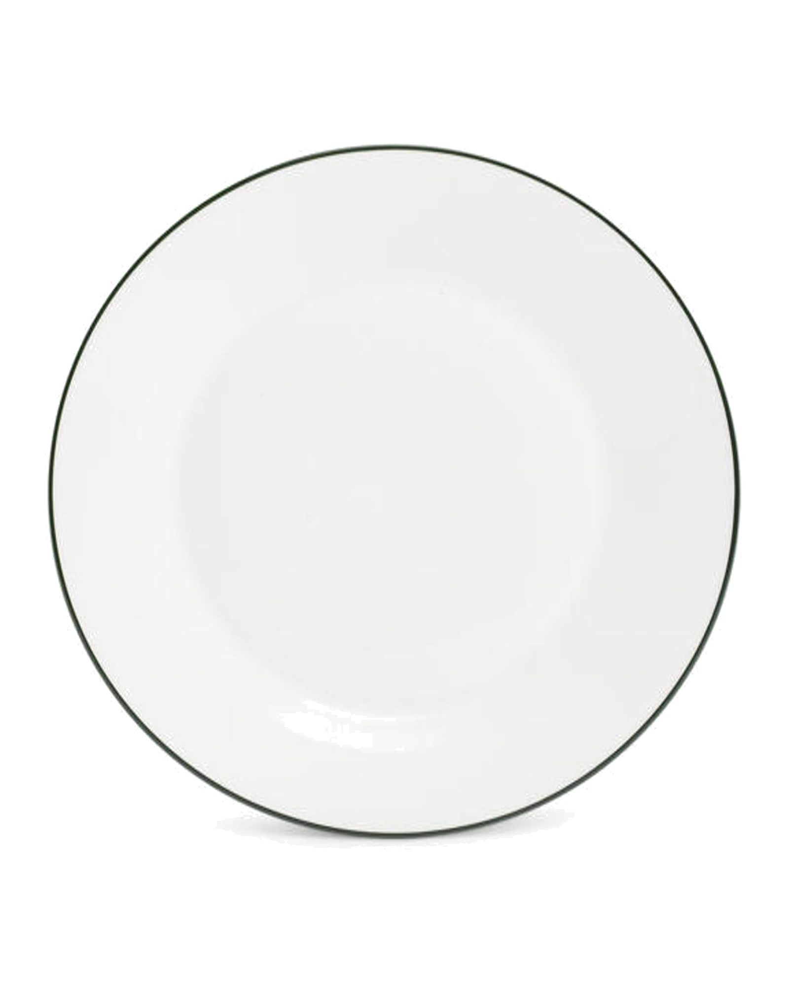 Basic White Teller aus Porzellan, grüner Rand, Ø 24 cm, Ansicht 1