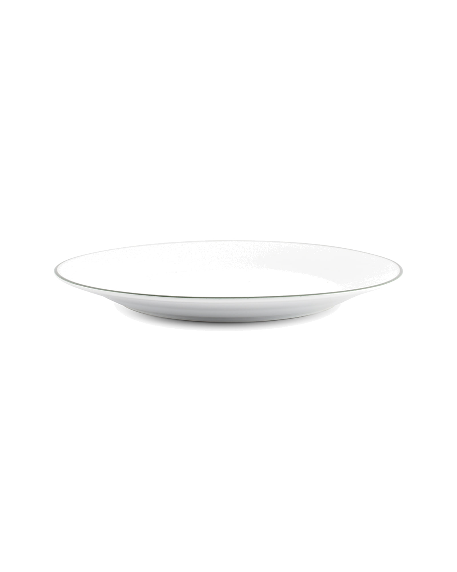 Basic White Teller aus Porzellan, grüner Rand, Ø 24 cm, Ansicht 2