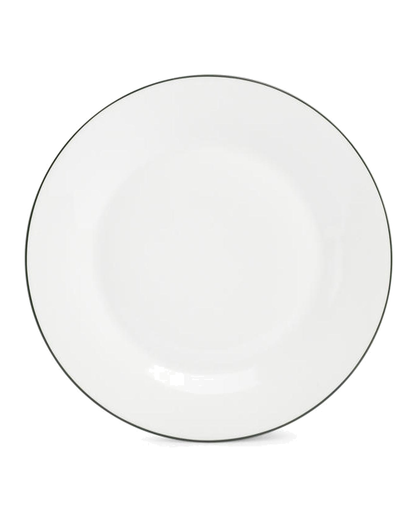 Basic White Teller aus Porzellan, grüner Rand, Ø 27 cm, Ansicht 1