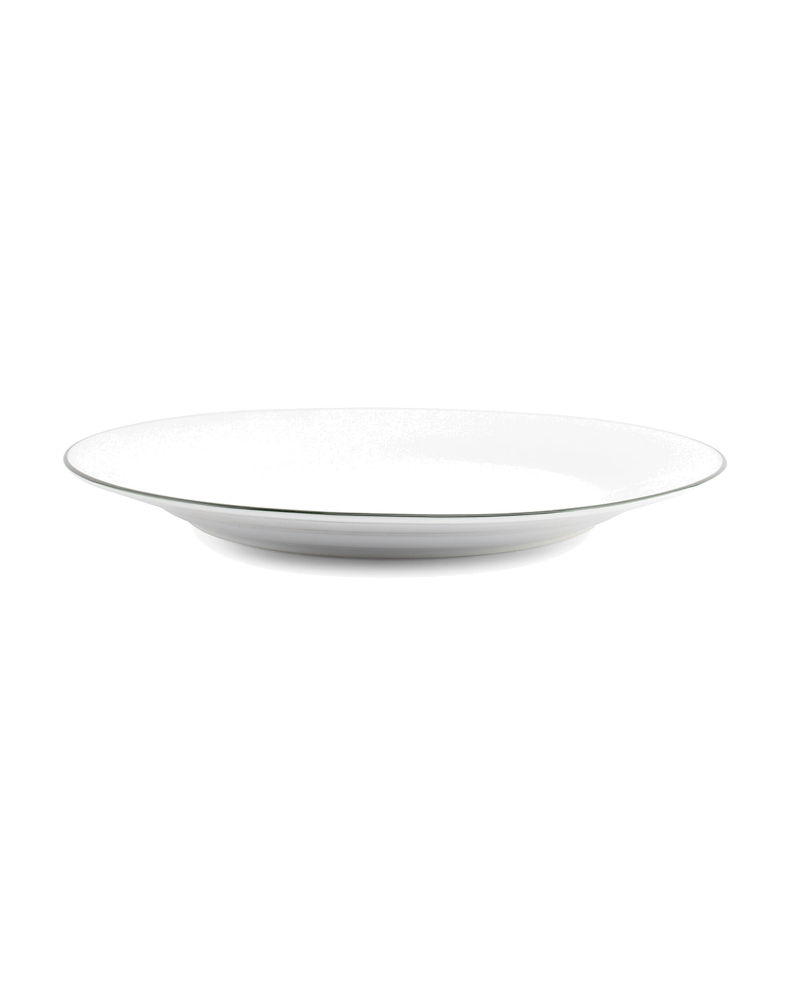 Basic White Teller aus Porzellan, grüner Rand, Ø 27 cm, Ansicht 2