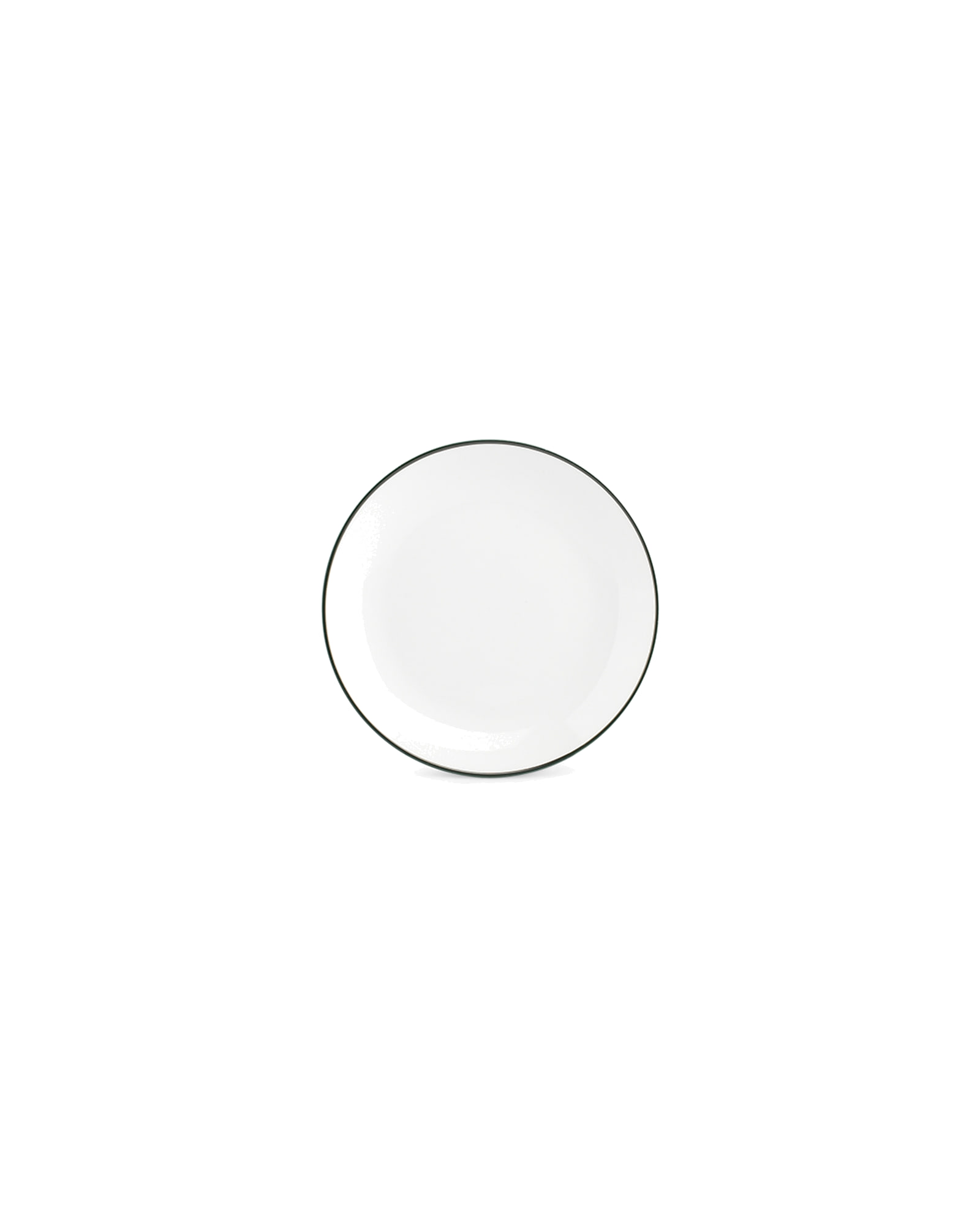 Basic White Teller aus Porzellan, Coupe grüner Rand, Ø 15 cm, Ansicht 1