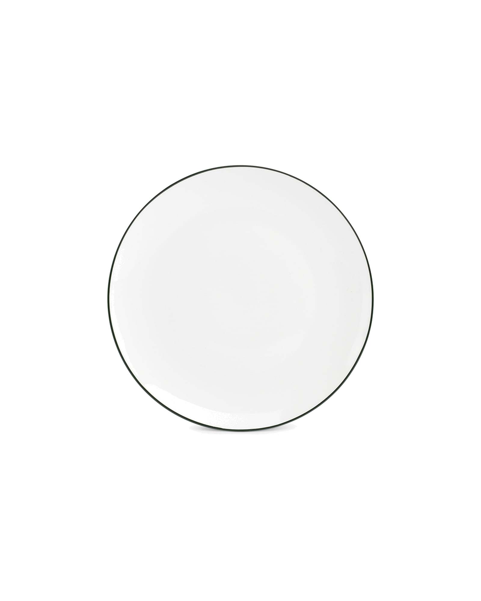 Basic White Teller aus Porzellan, Coupe grüner Rand, Ø 24 cm, Ansicht 1