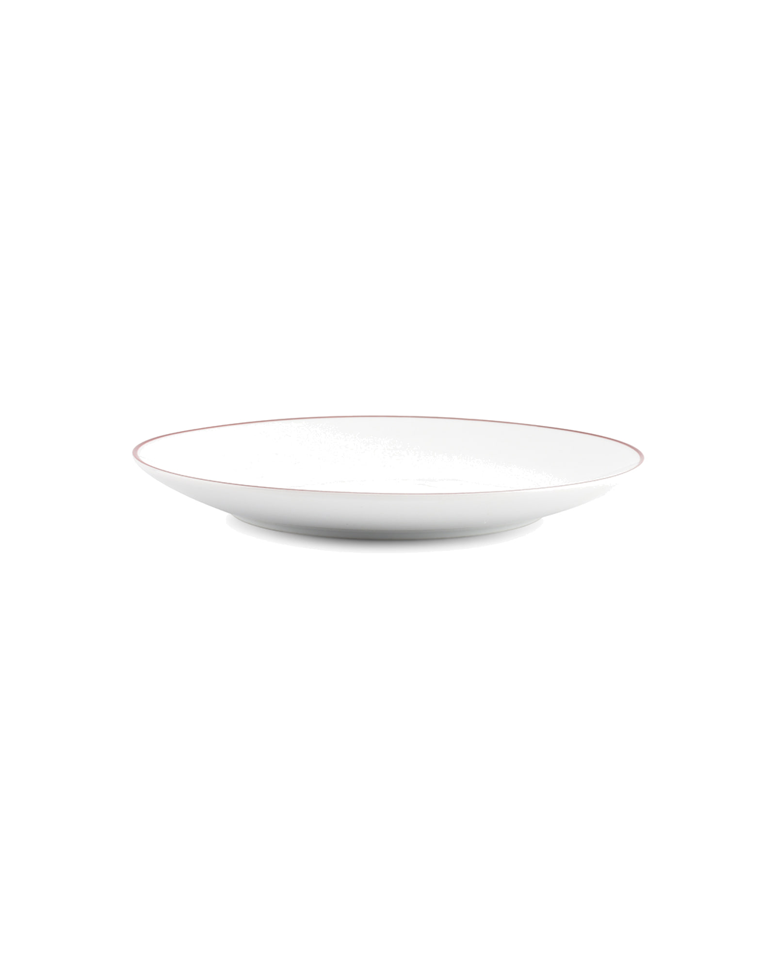 Basic White Teller aus Porzellan, Coupe burgunderroter Rand, Ø 20,5 cm, Ansicht 2