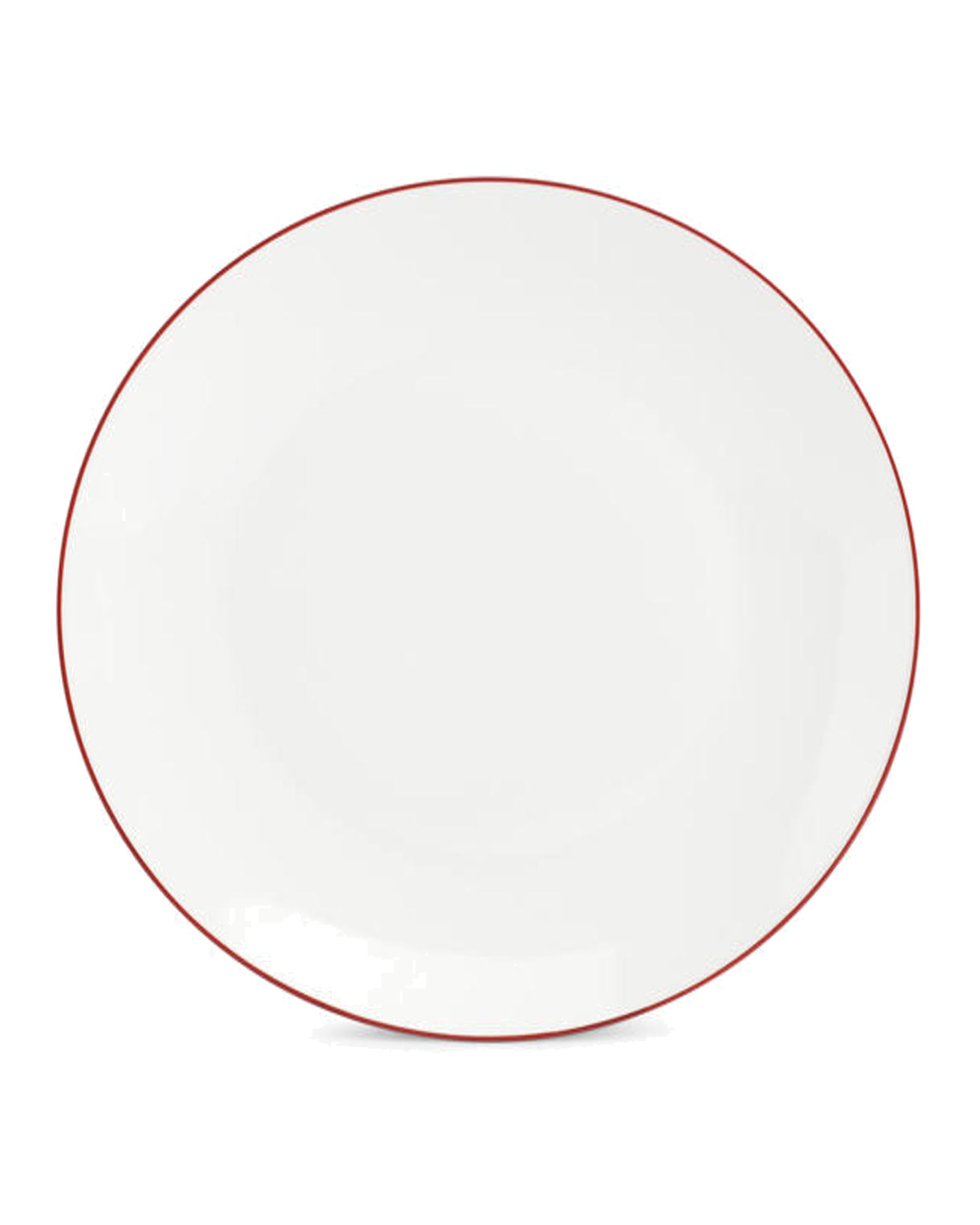 Basic White Teller aus Porzellan, Coupe burgunderroter Rand, Ø 26,5 cm, Ansicht 1