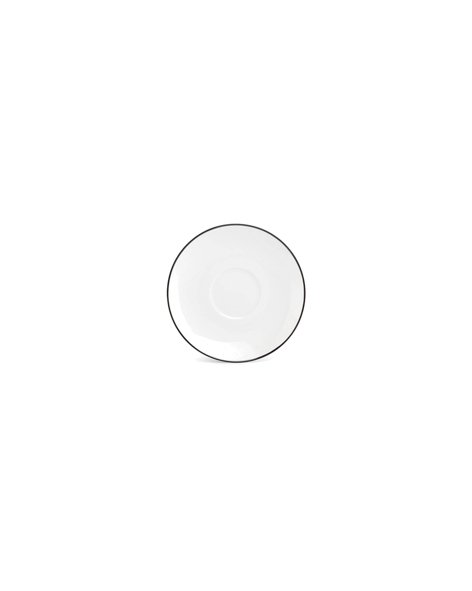 Basic White Untertasse aus Porzellan, schwarzer Rand, Ø 14,5 cm, Ansicht 1