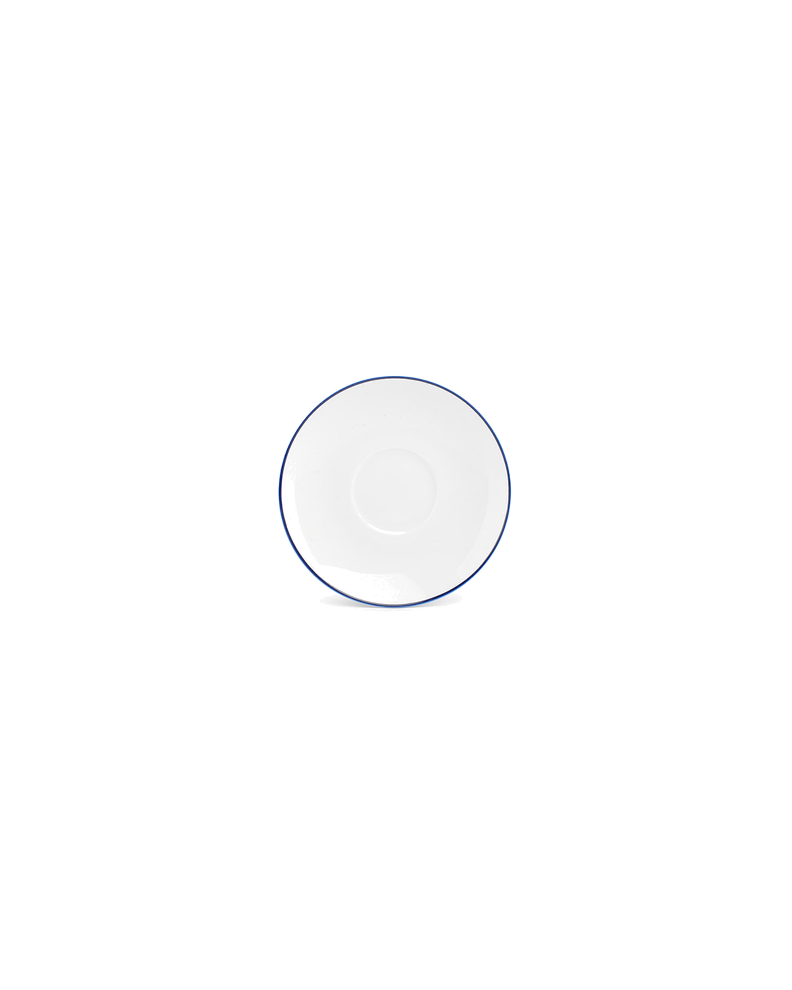 Basic White Untertasse aus Porzellan, blauer Rand, Ø 14,5 cm, Ansicht 1