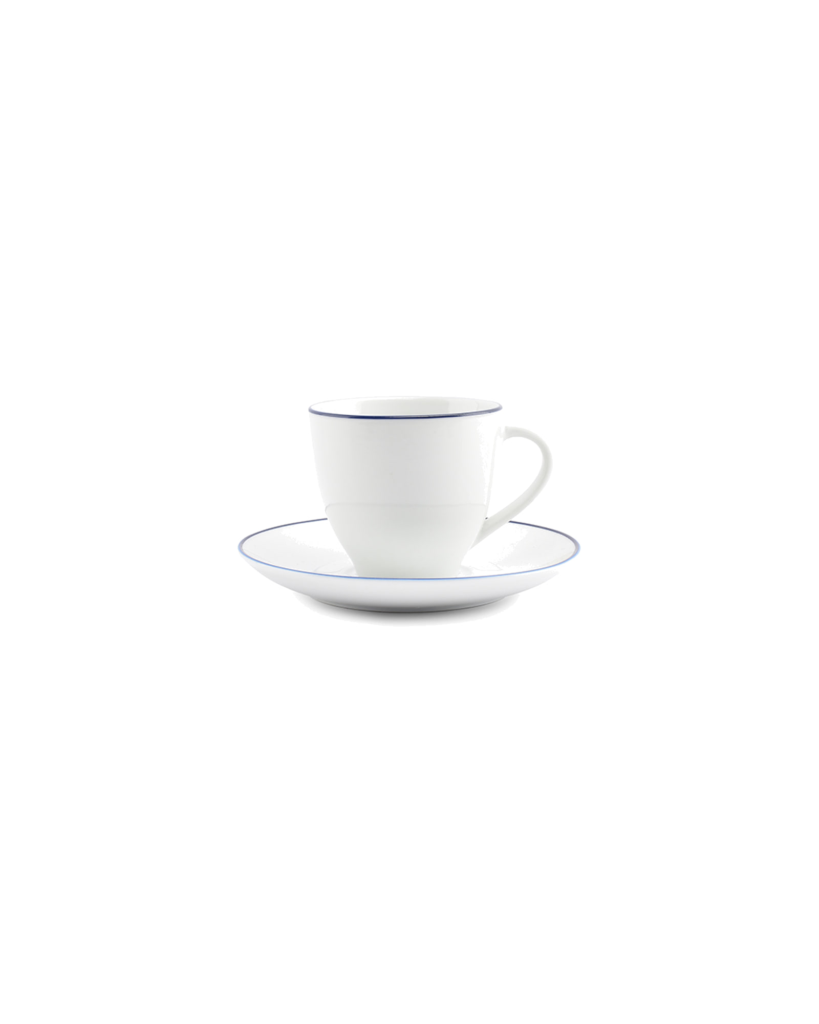 Basic White Untertasse aus Porzellan, blauer Rand, Ø 14,5 cm, Ansicht 3