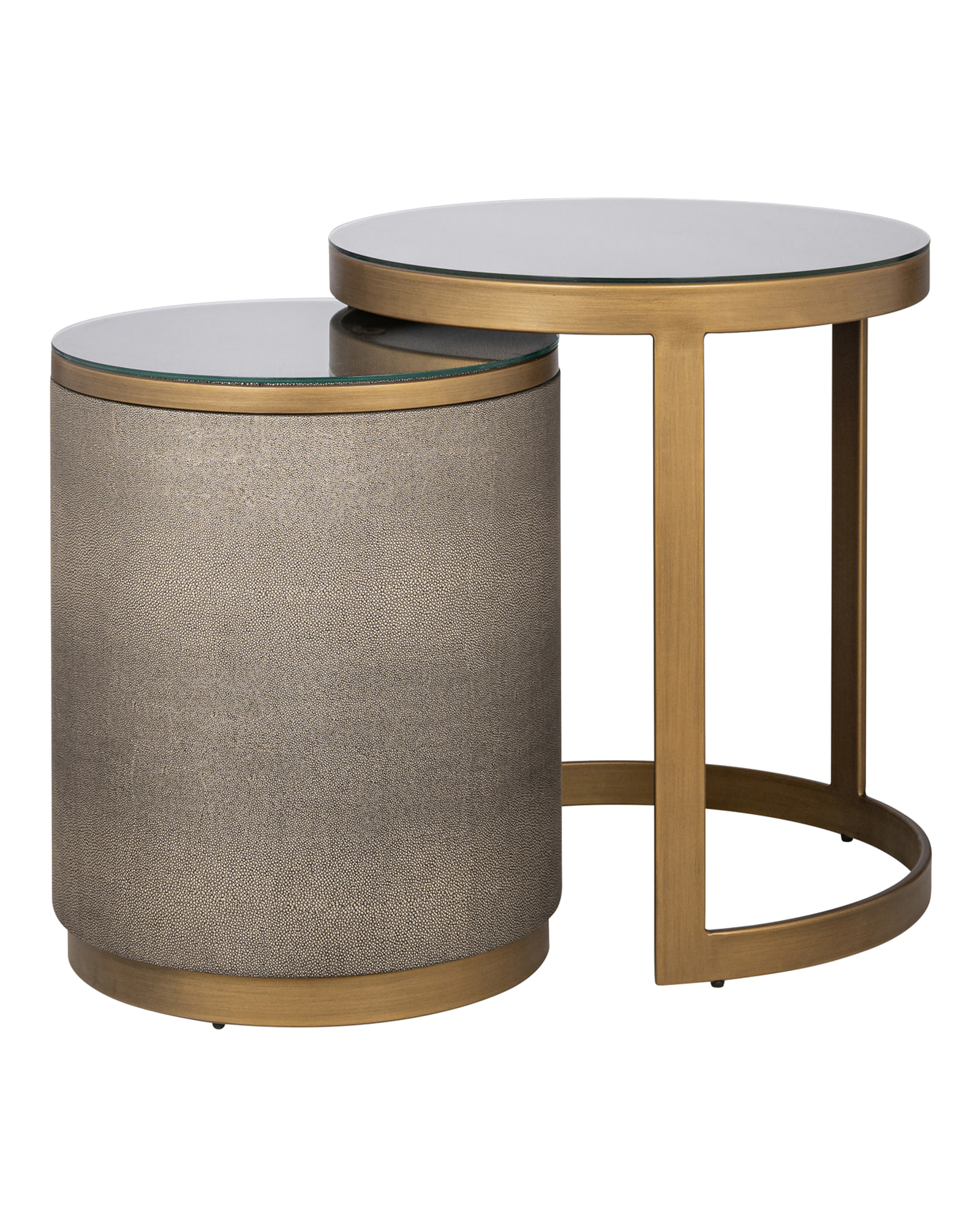 Beistelltisch Bloomville Brass Shagreen, 2er-Set von Richmond Interiors
