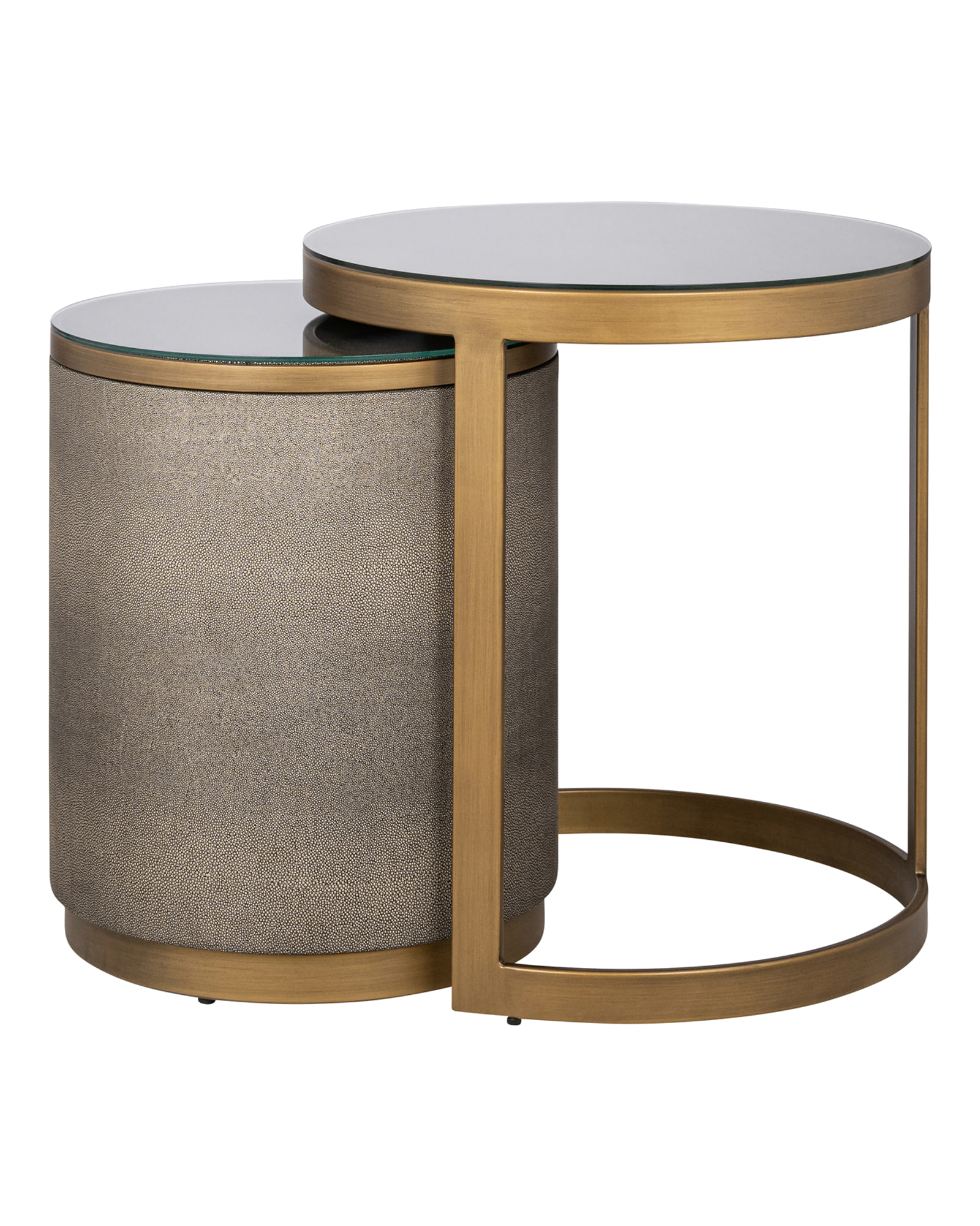 Beistelltisch Bloomville Brass Shagreen, 2er-Set von Richmond Interiors, Produktansicht 2