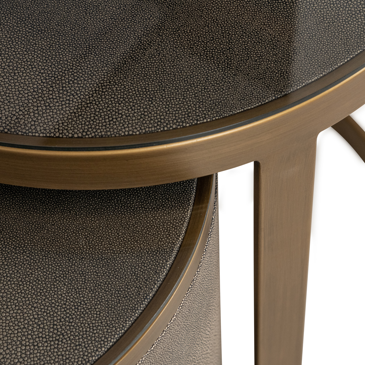 Beistelltisch Bloomville Brass Shagreen, 2er-Set von Richmond Interiors, Produktansicht 5