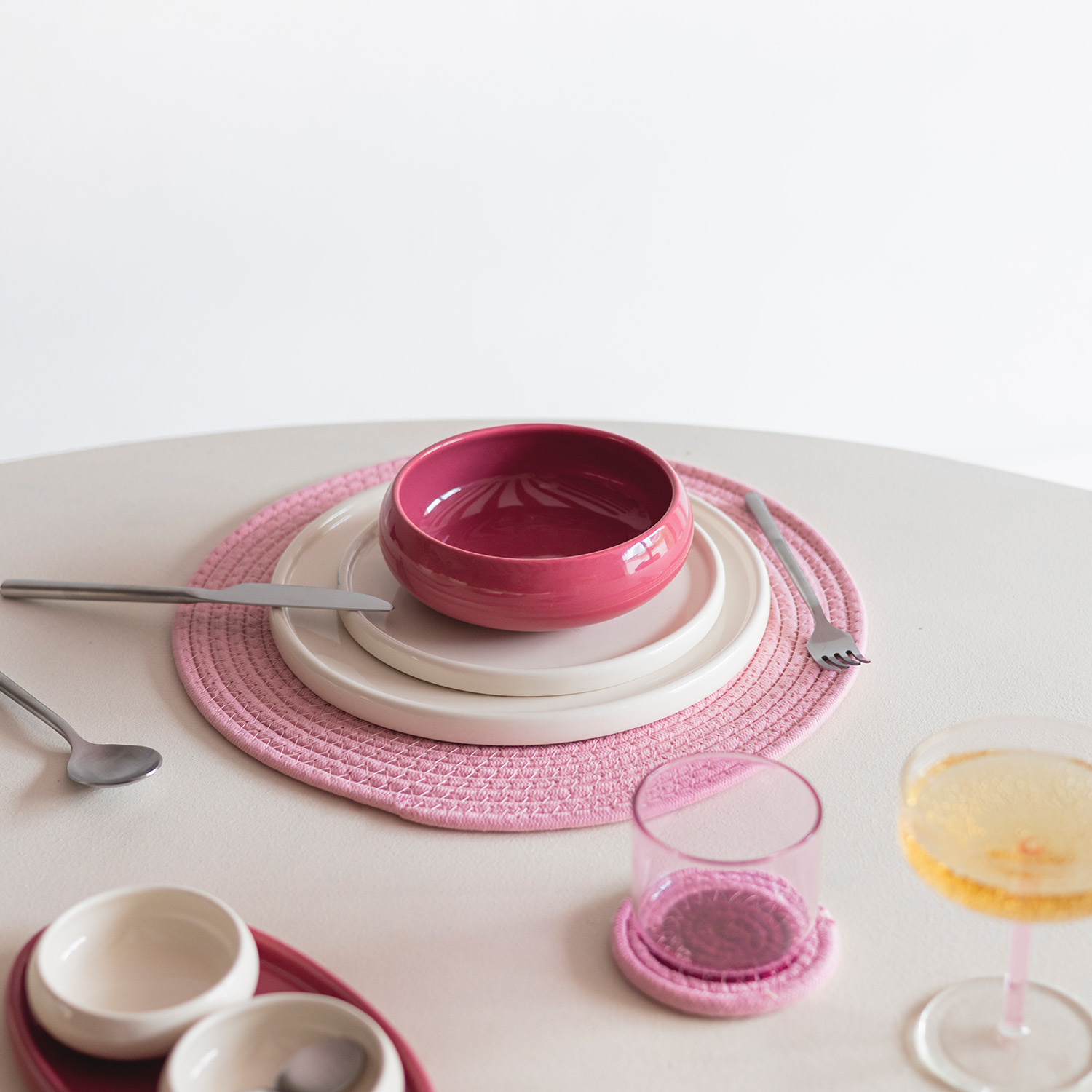 Billie Schale aus Steinzeug, Rosa, Ø 16 cm, H 5,5 cm, Ansicht 4