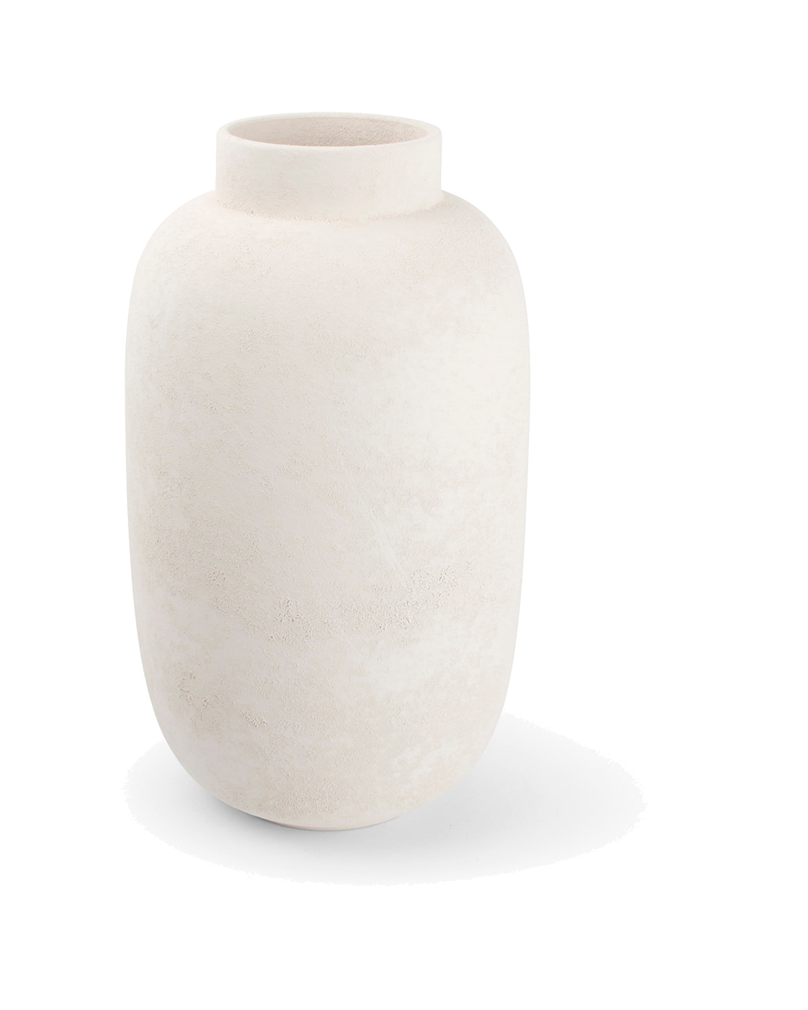 Bullet Vase aus Steinzeug, Weiß, Ø 20 cm, H 34 cm, Ansicht 1