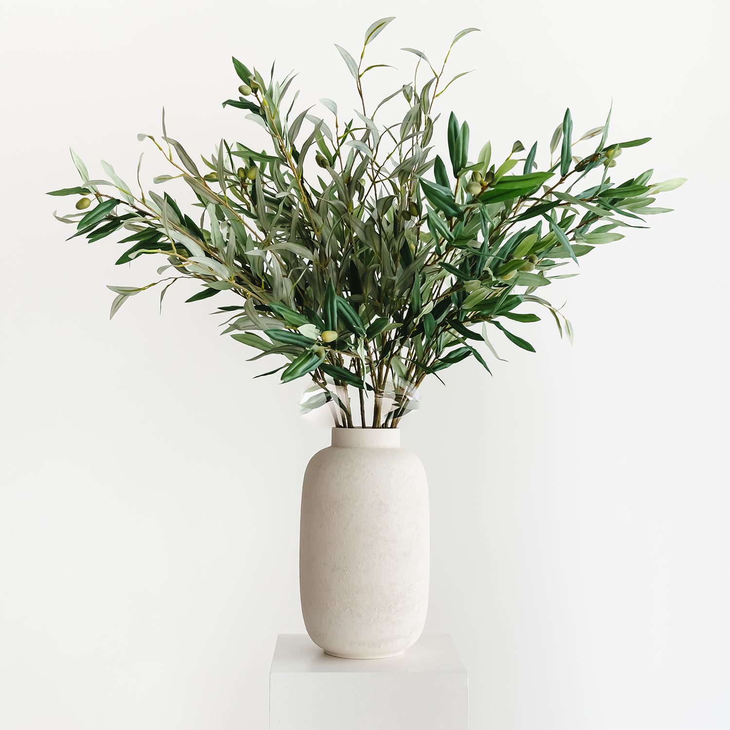 Bullet Vase aus Steinzeug, Weiß, Ø 20 cm, H 34 cm, Ansicht 3
