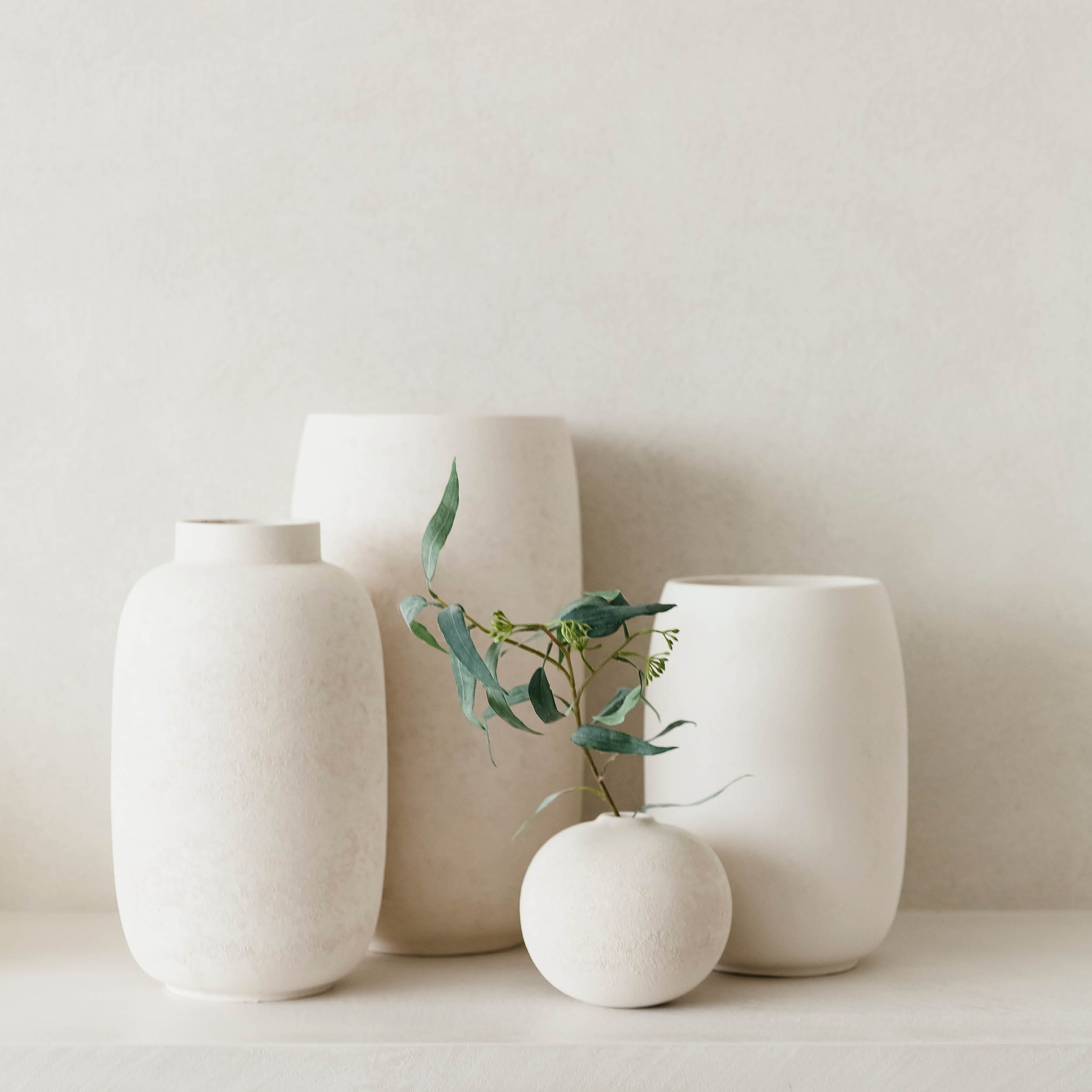Bullet Vase aus Steinzeug, Weiß, Ø 20 cm, Ansicht 3