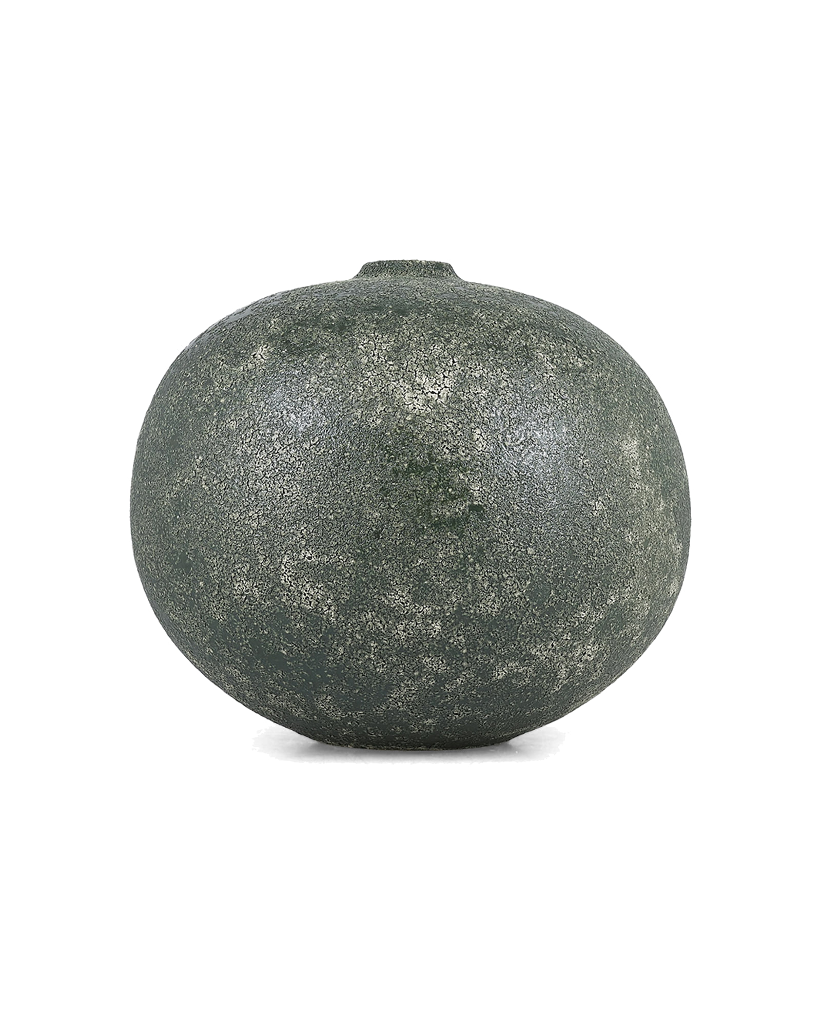 Bullet Vase aus Steinzeug, Grün, Ø 23 cm, H 20 cm, Ansicht 1
