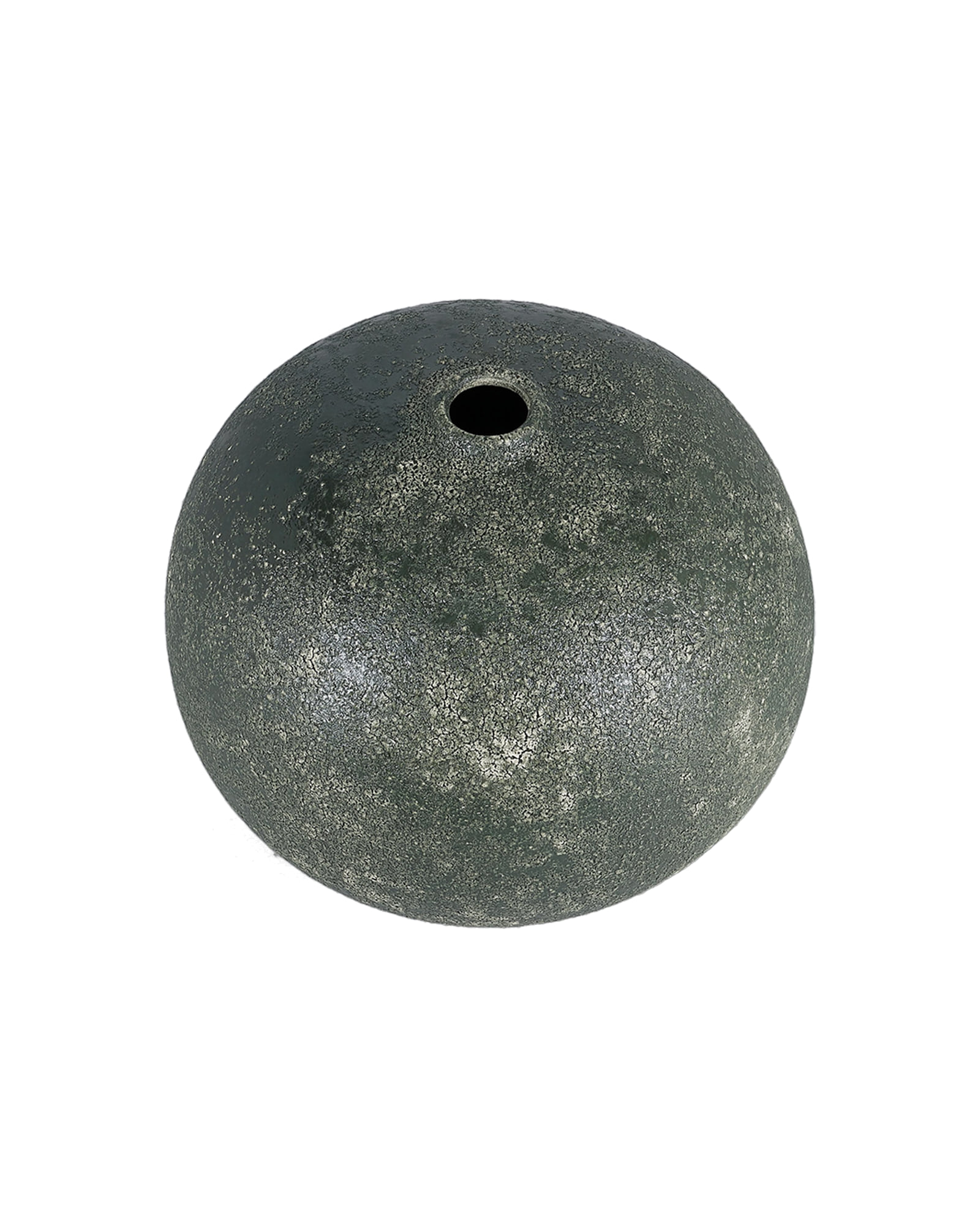 Bullet Vase aus Steinzeug, Grün, Ø 23 cm, H 20 cm, Ansicht 2