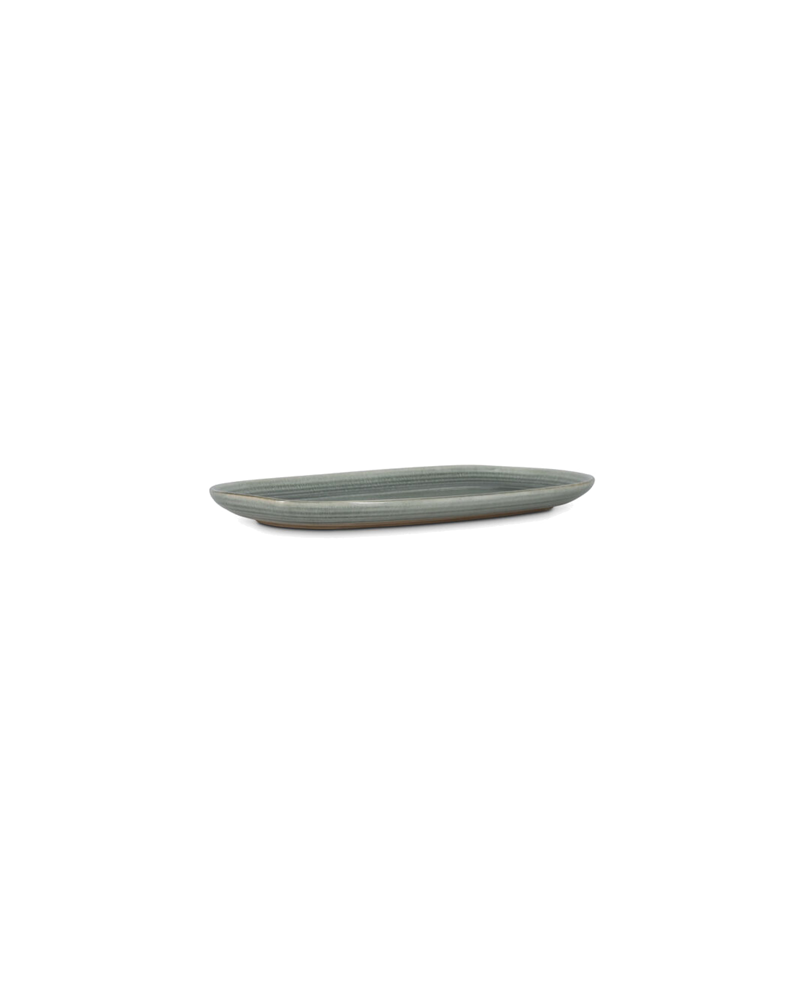 Cameo Servierschale oval, 33,5 × 18 cm, aus Steinzeug, Grün, Ansicht 2