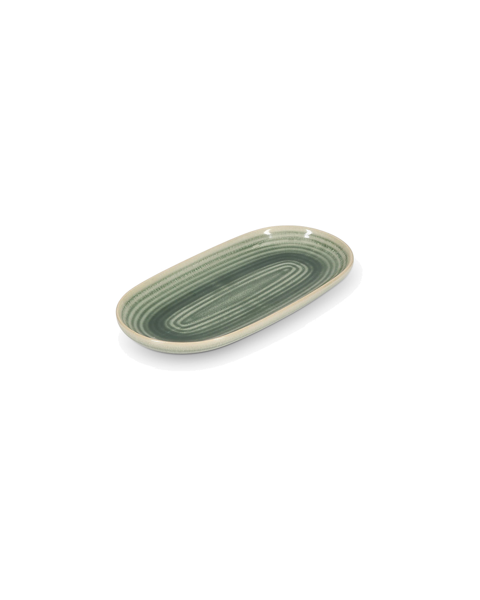 Cameo Servierschale oval, 23 × 12 cm, aus Steinzeug, Grün, Ansicht 1
