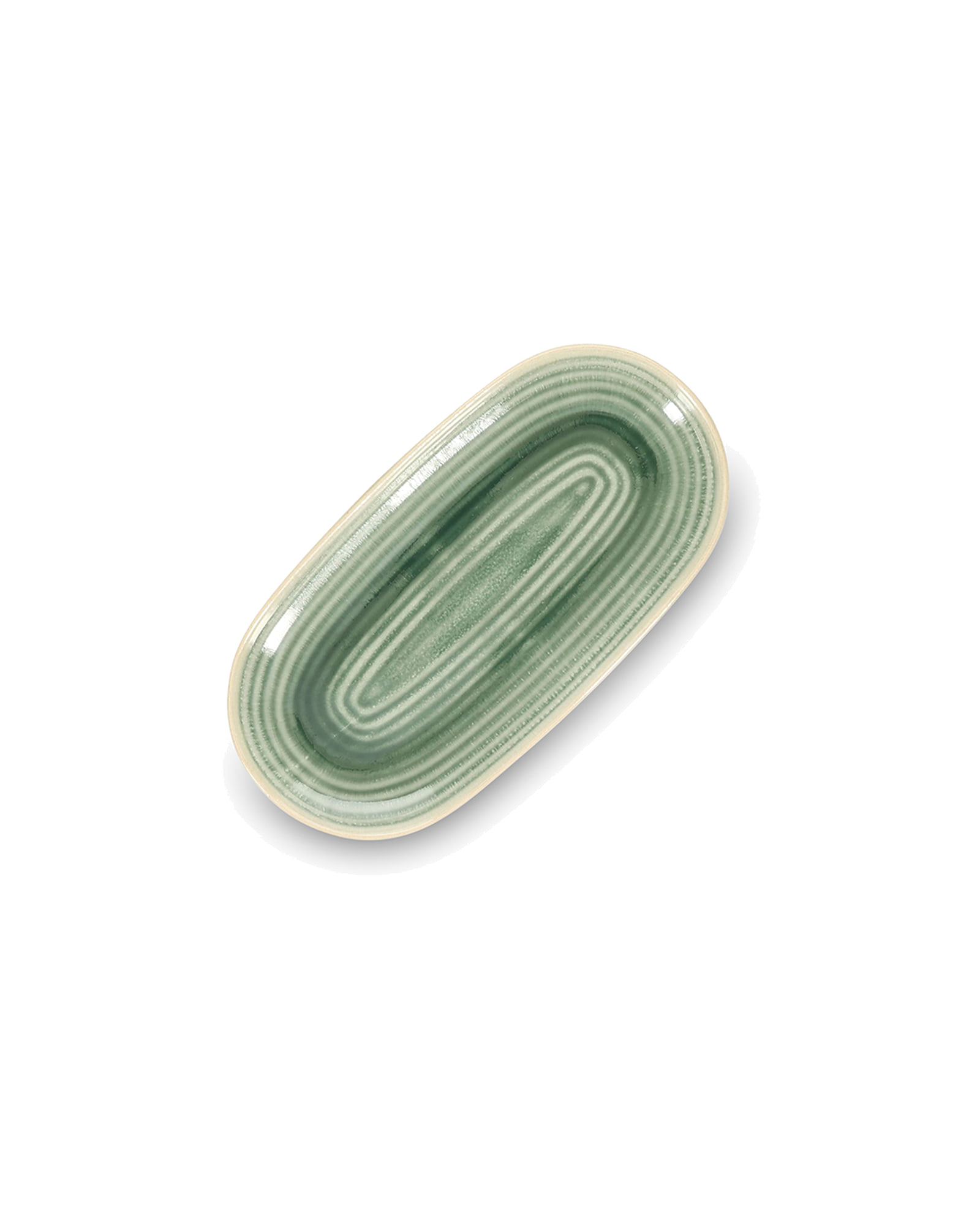 Cameo Servierschale oval, 23 × 12 cm, aus Steinzeug, Grün, Ansicht 2