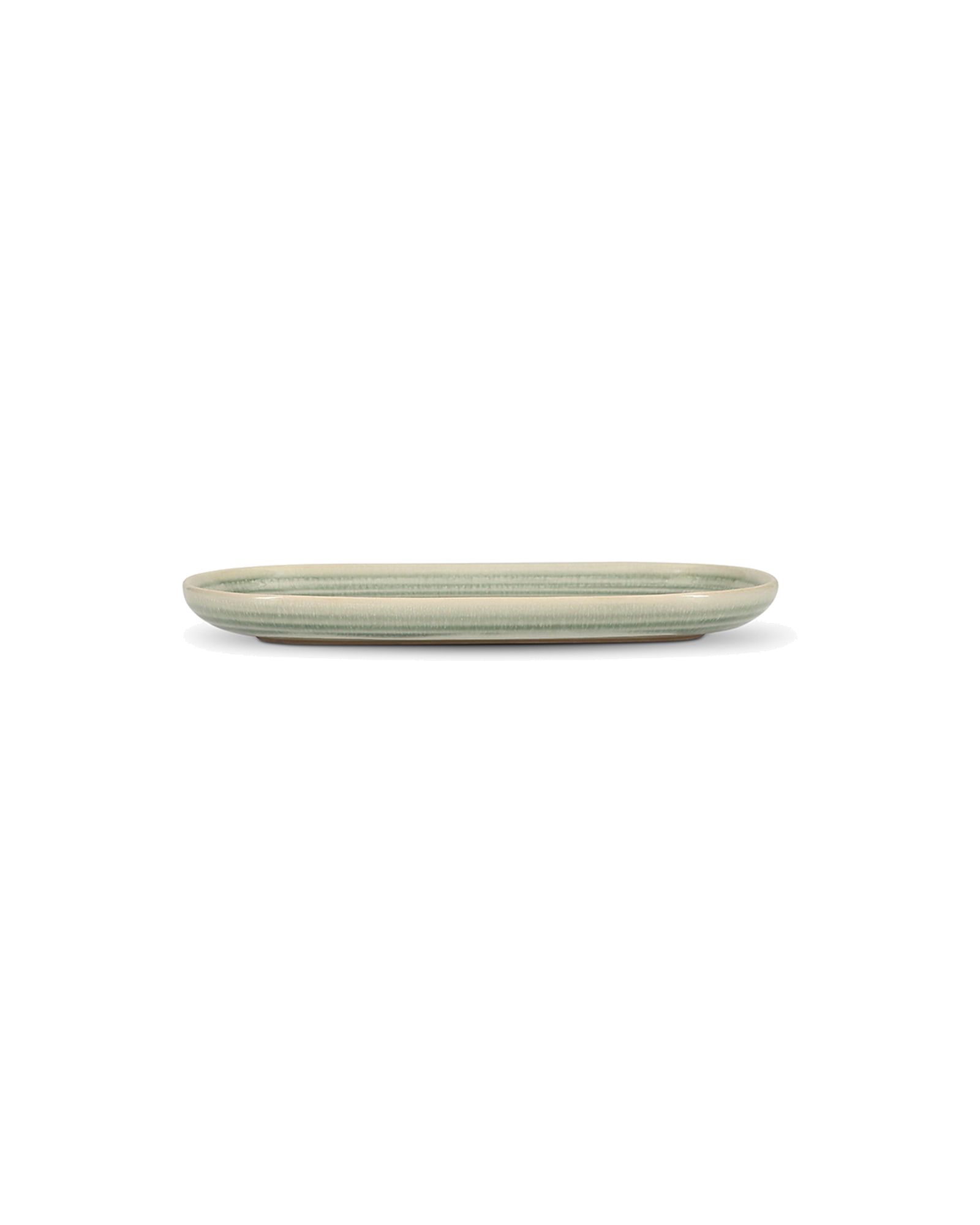 Cameo Servierschale oval, 23 × 12 cm, aus Steinzeug, Grün, Ansicht 3