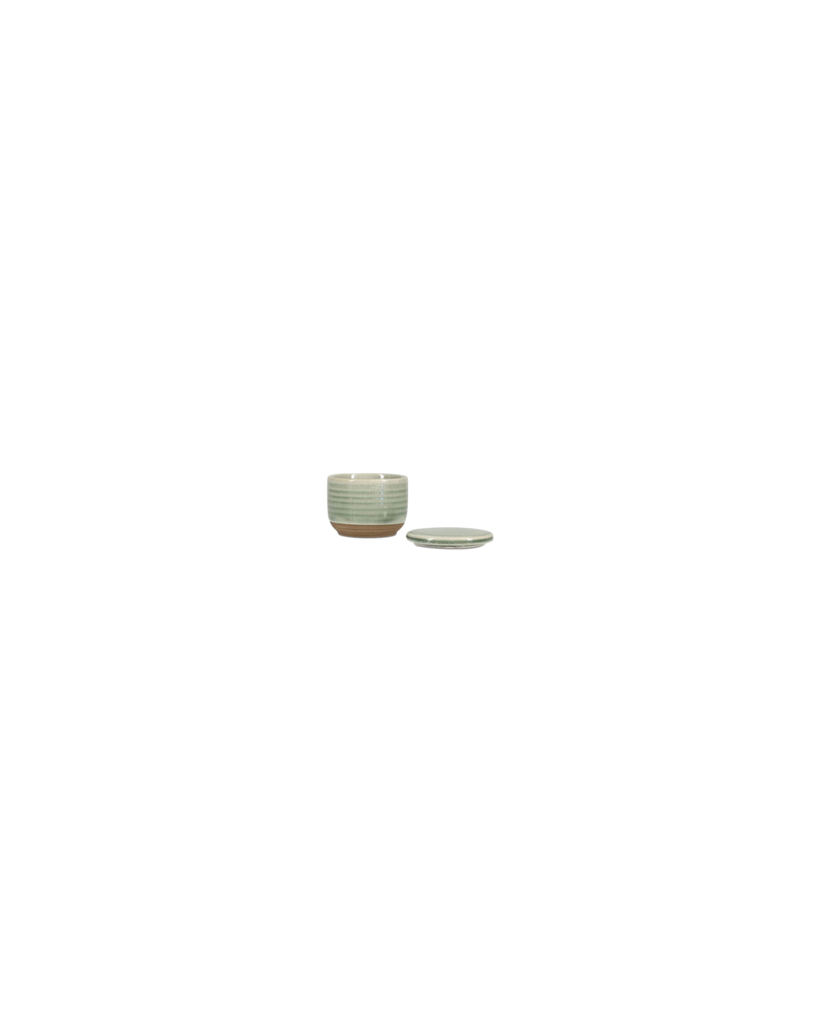 Cameo Zuckerdose aus Steinzeug, mit Deckel Grün, Ø 7 cm, H 6 cm, Ansicht 3