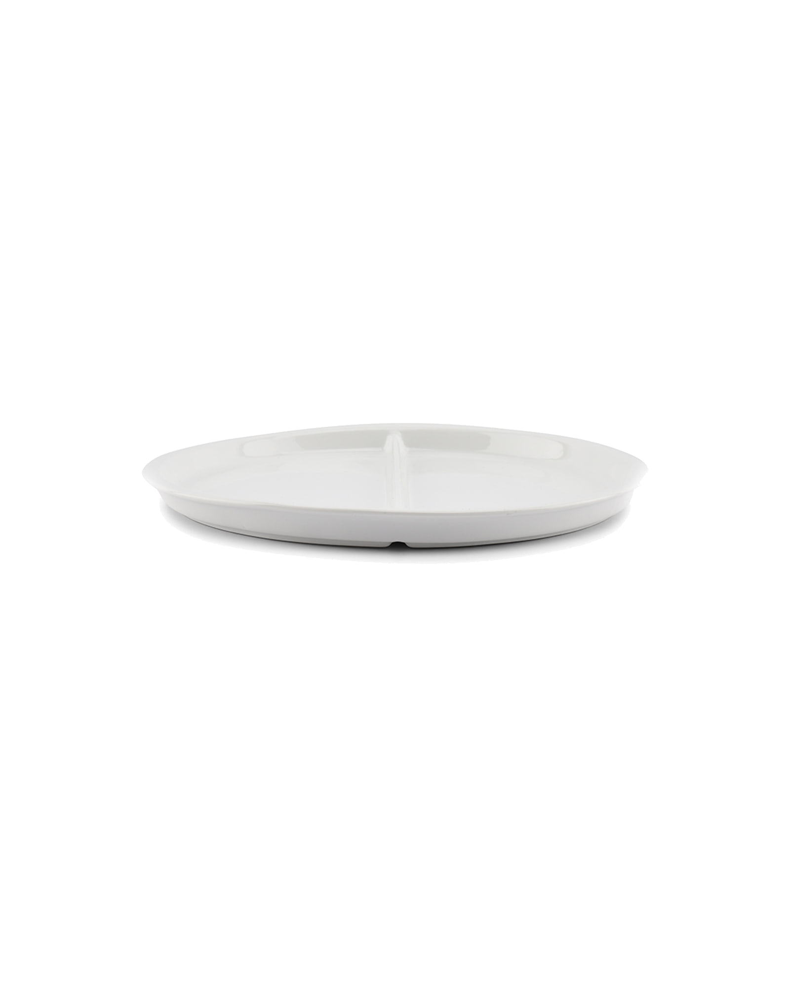 Care Menüteller aus Porzellan, Weiß, Ø 22,5 cm, 2 Fächer, Ansicht 3