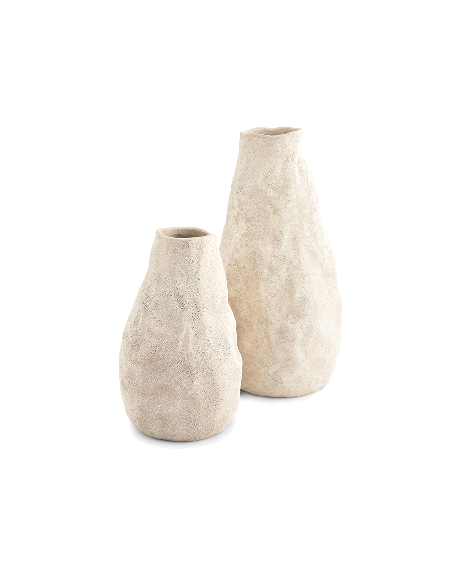Cave Vase aus Steinzeug, Beige, Ø 14,5 cm, H 22 cm, Ansicht 2