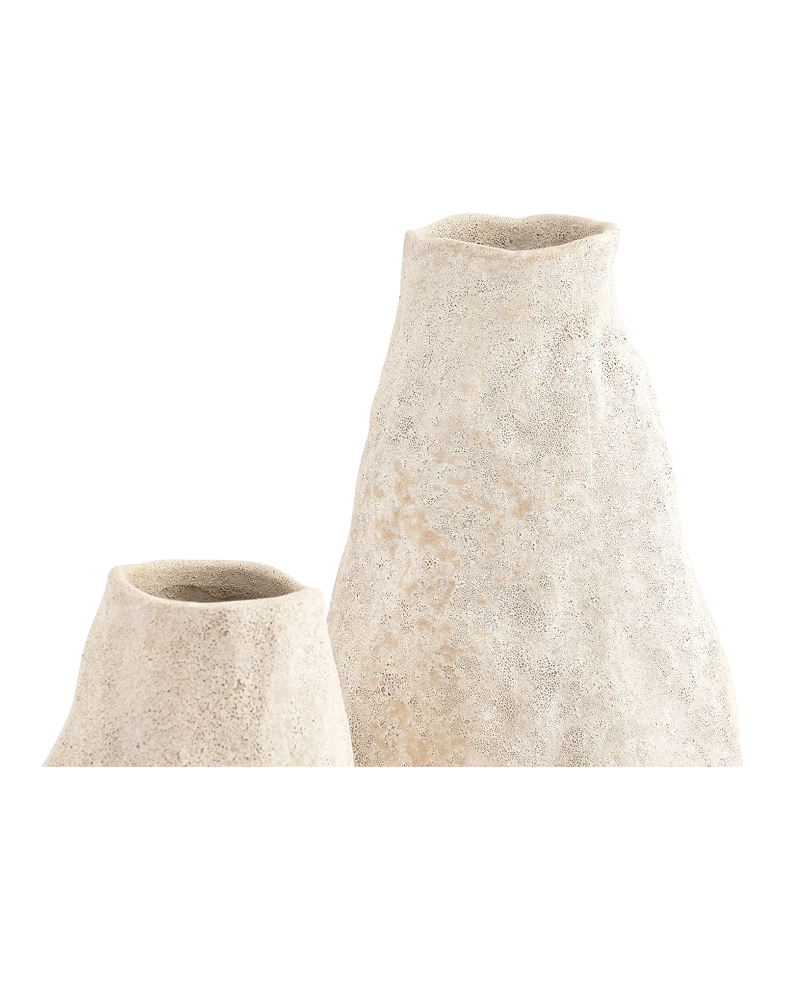 Cave Vase aus Steinzeug, Beige, Ø 14,5 cm, H 22 cm, Ansicht 3
