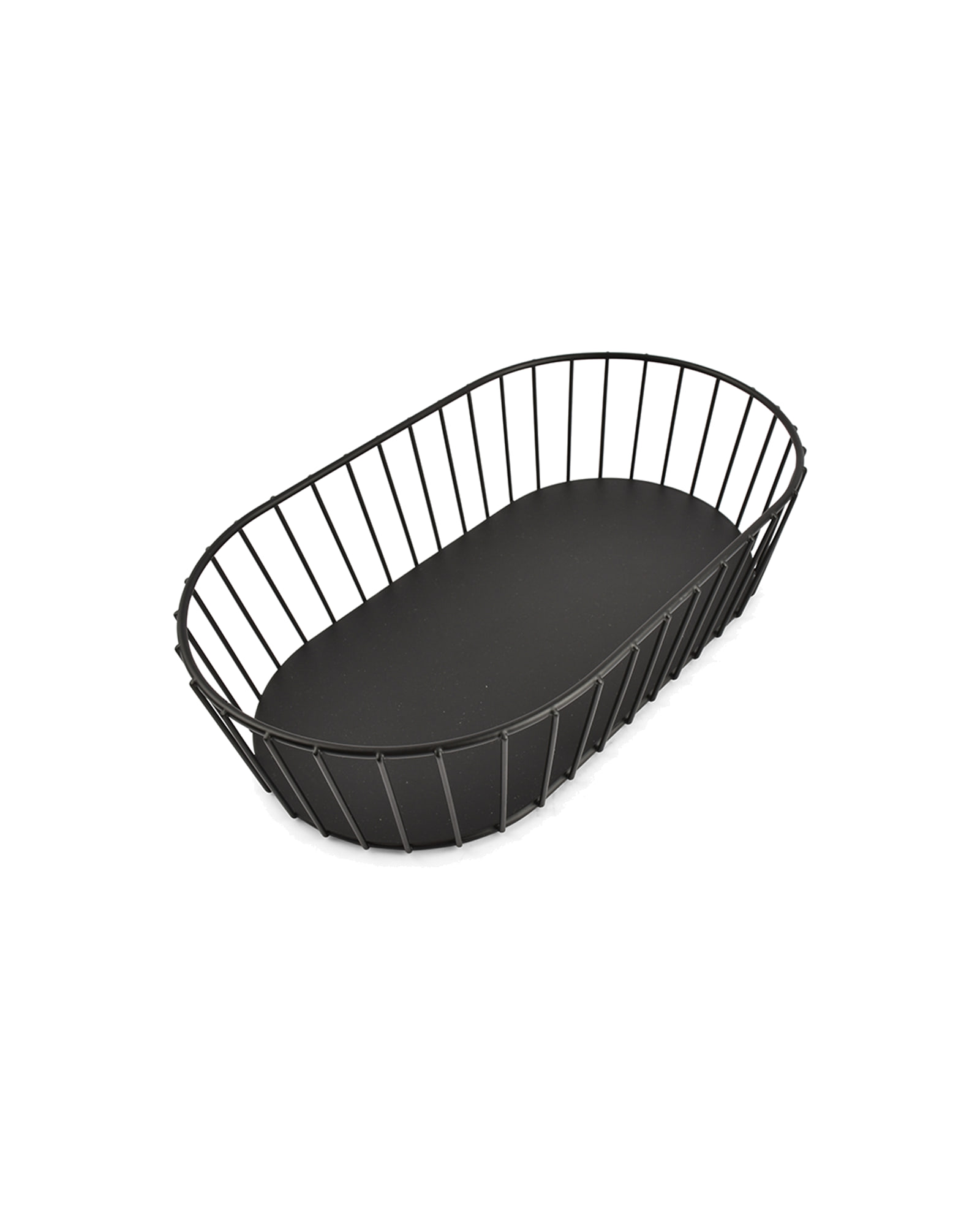 Cesta Drahtkorb aus Eisen, Schwarz, 29 × 16 cm, H 7 cm, Ansicht 2