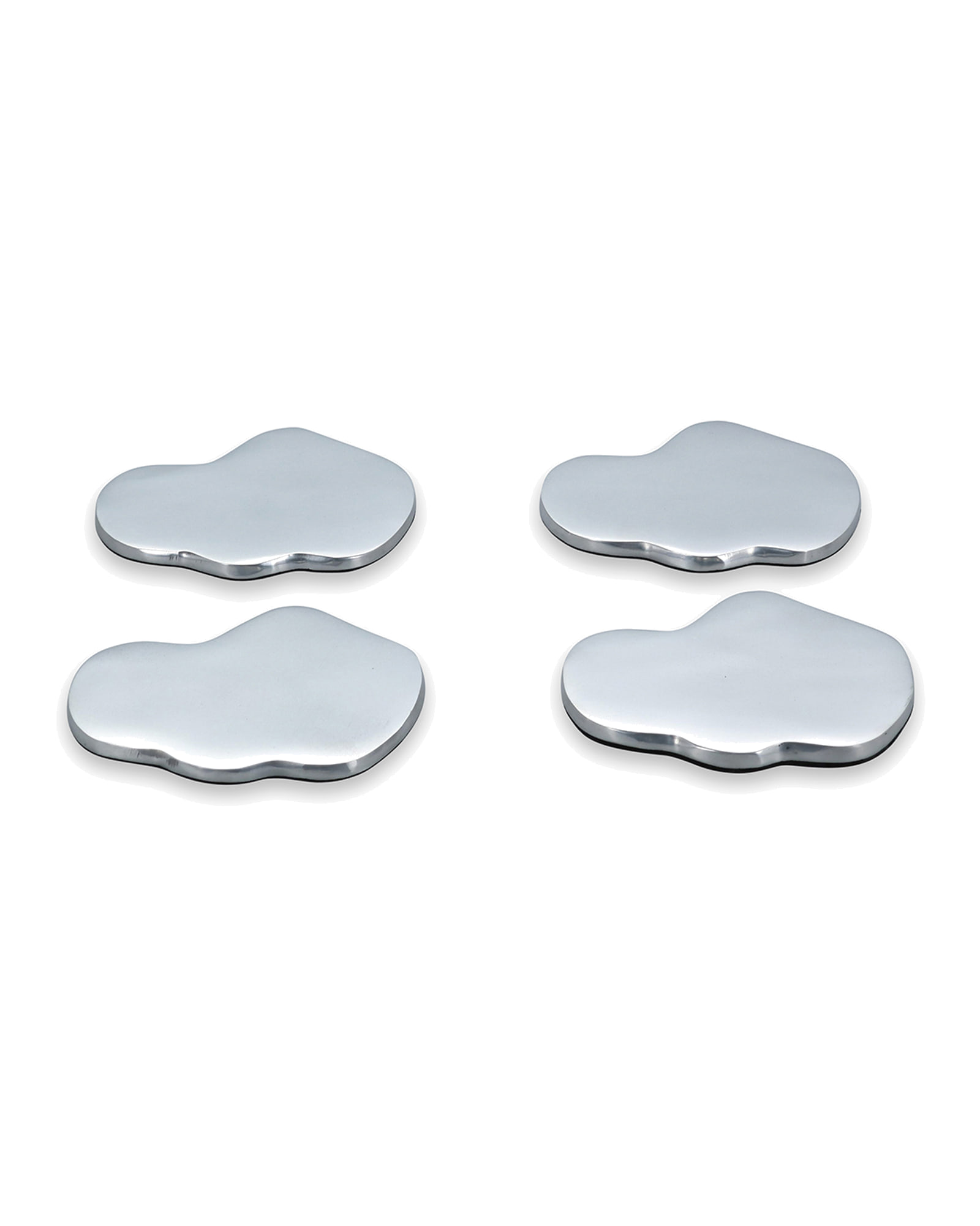 Charm Untersetzer aus Aluminium, Silber, organisch, 10 × 9,5 cm, Ansicht 4