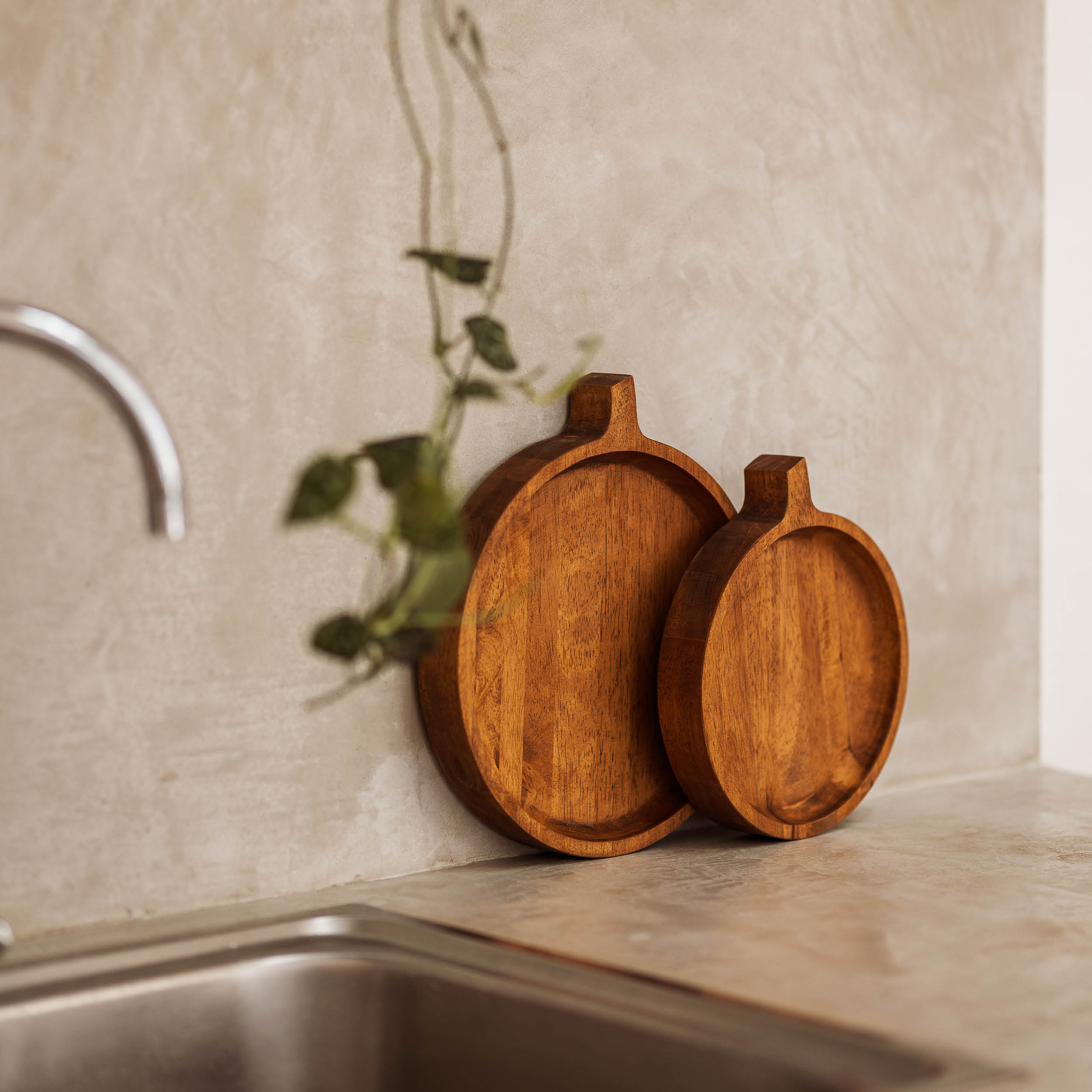 Chop Servierschale aus Holz, Ø 20 cm, H 3,5 cm, Ansicht 3