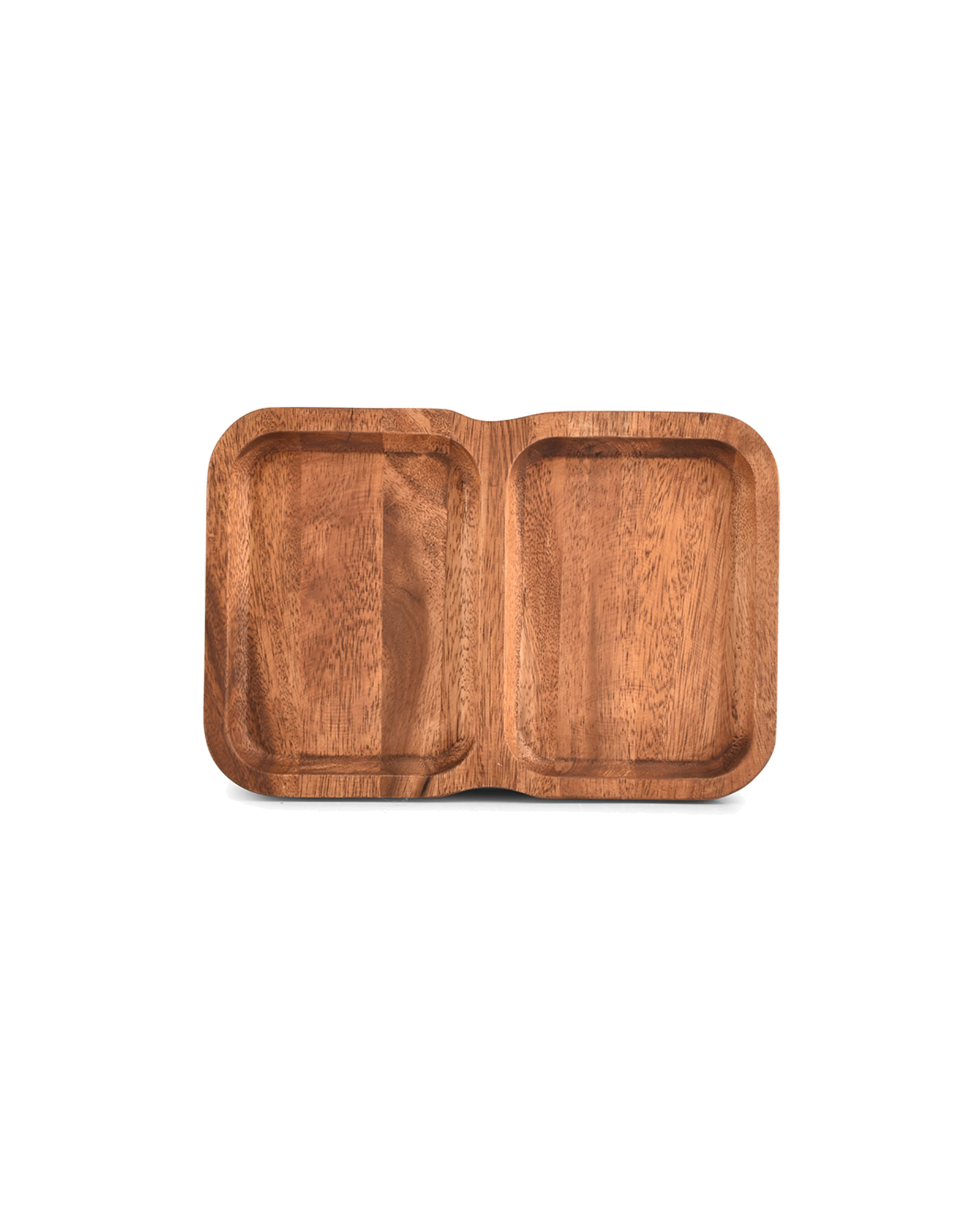 Chop Servierschale aus Holz, 28 × 19 cm, H 3 cm, 2 Fächer, Ansicht 2